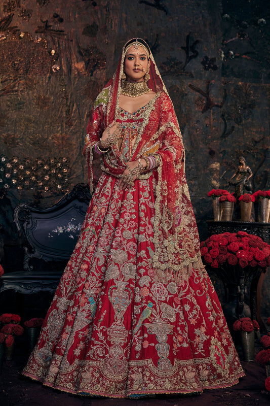 Earthy Red Silk Lehenga