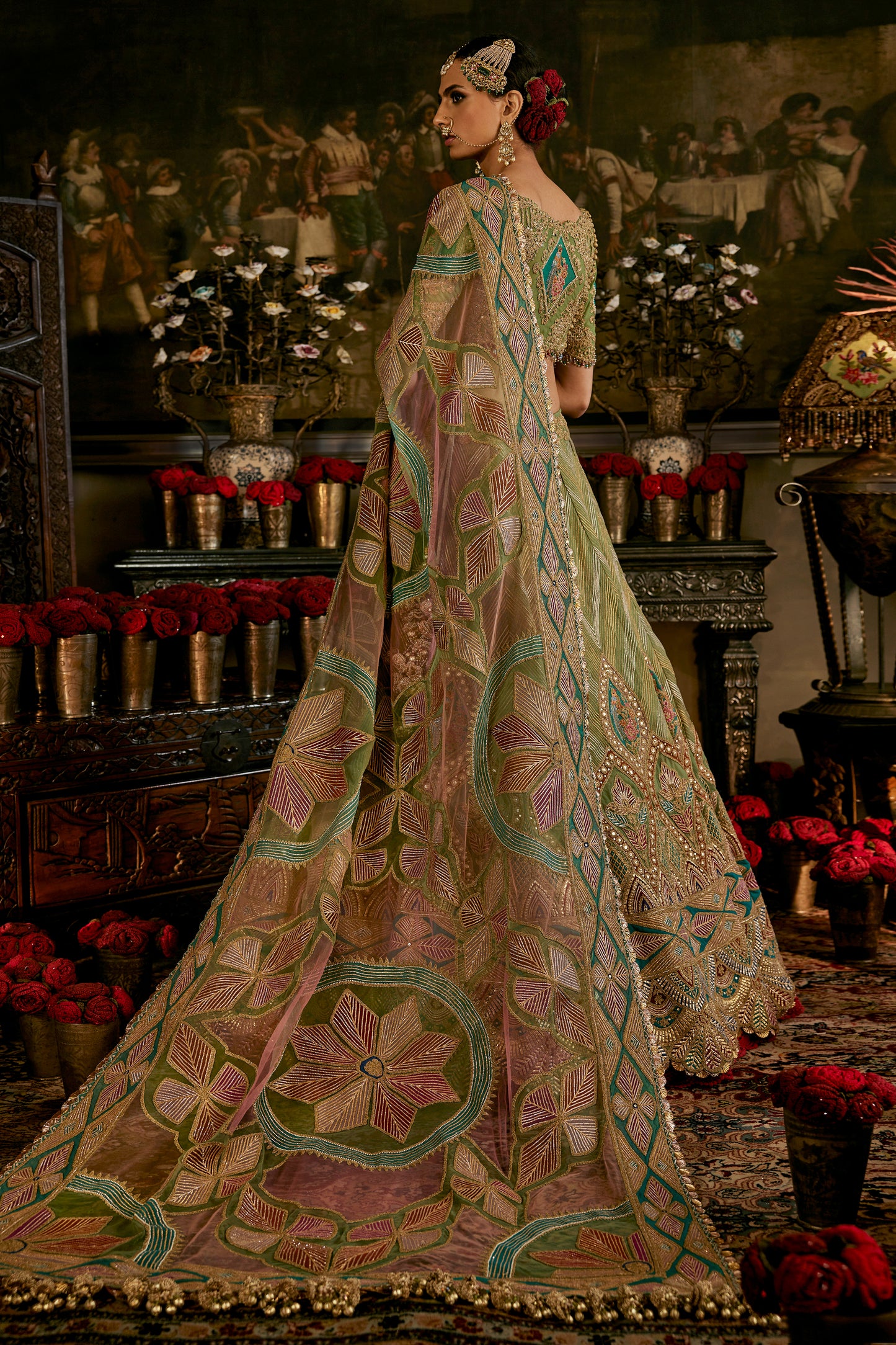 Sea Foam Tulle Lehenga
