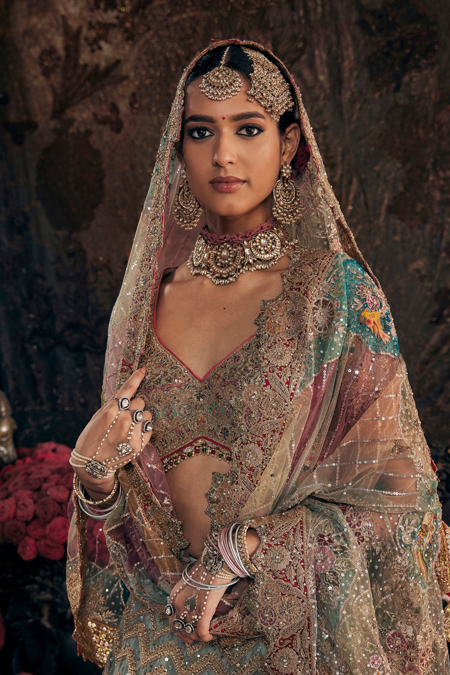 Frosted Blue Lehenga