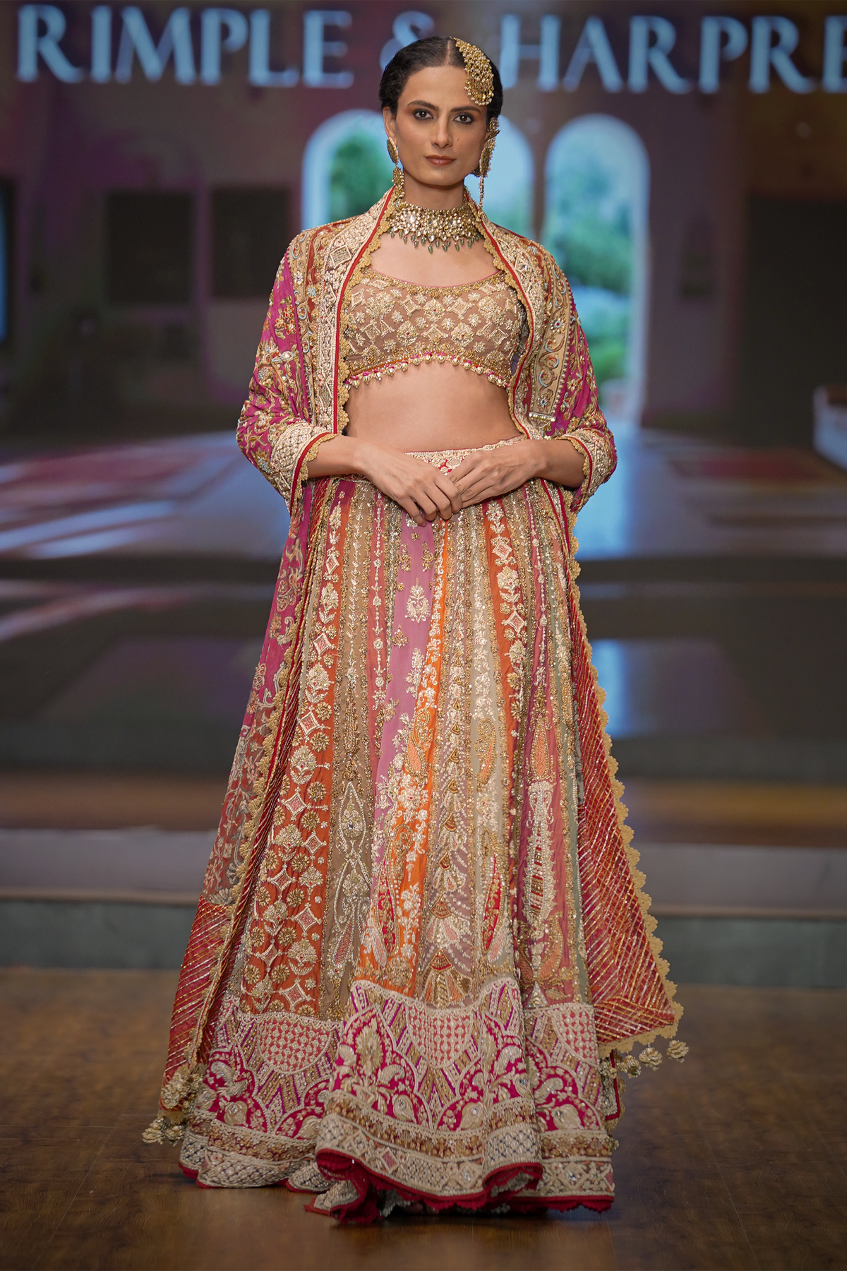 Antique Rose Embroidered Lehenga
