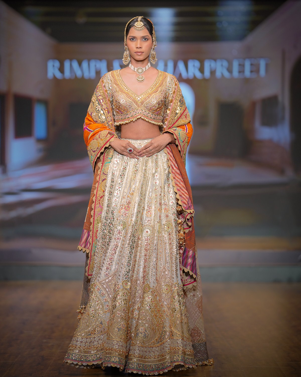 Gold & Silver Gota Embroidered Lehenga