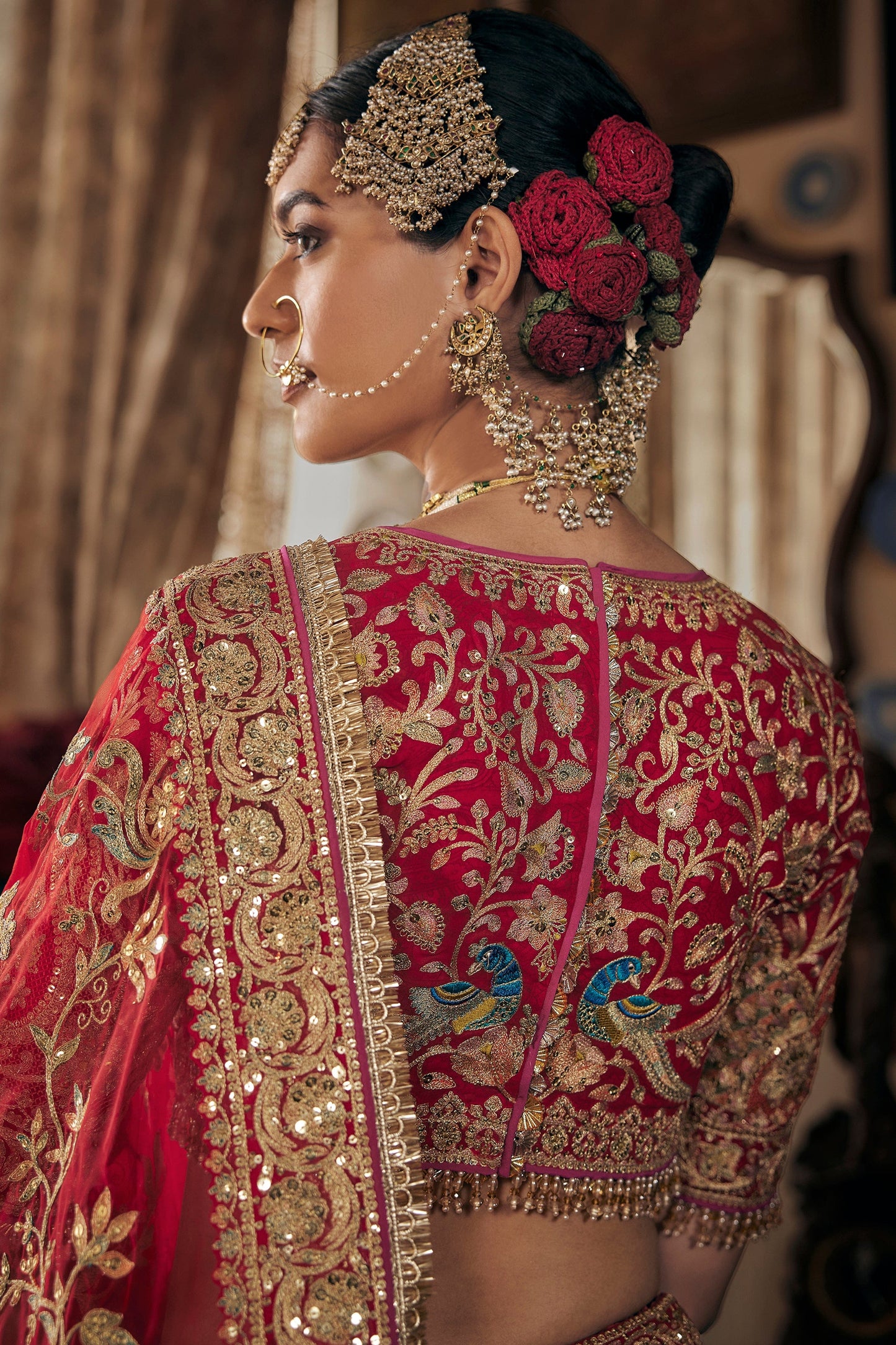Heritage Deep Red Lehenga