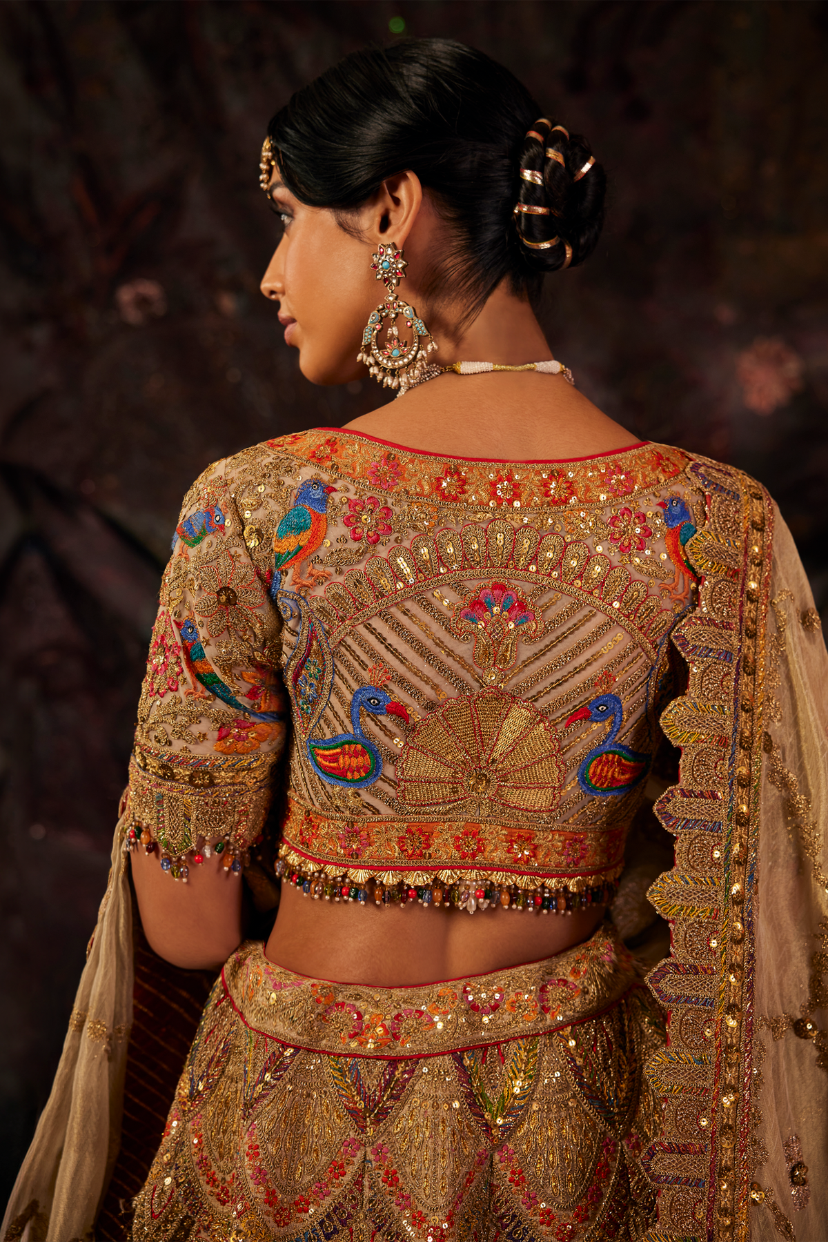 Pale Gold Embroidered Lehenga