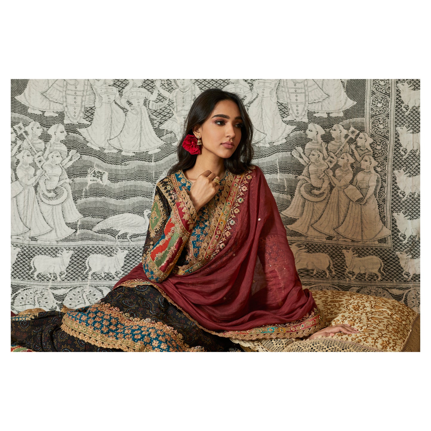 Black kurta sharara set