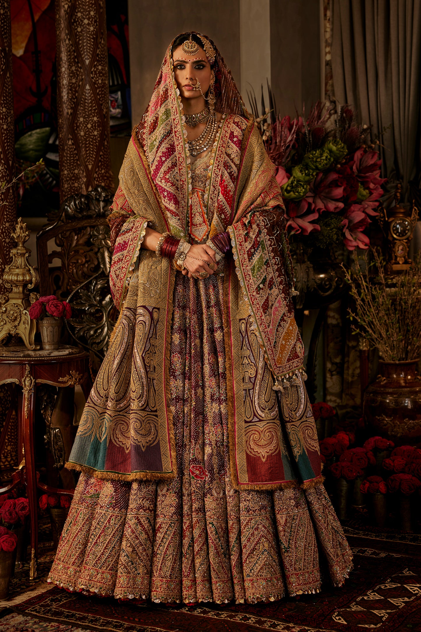 Deep Ruby Rose Lehenga