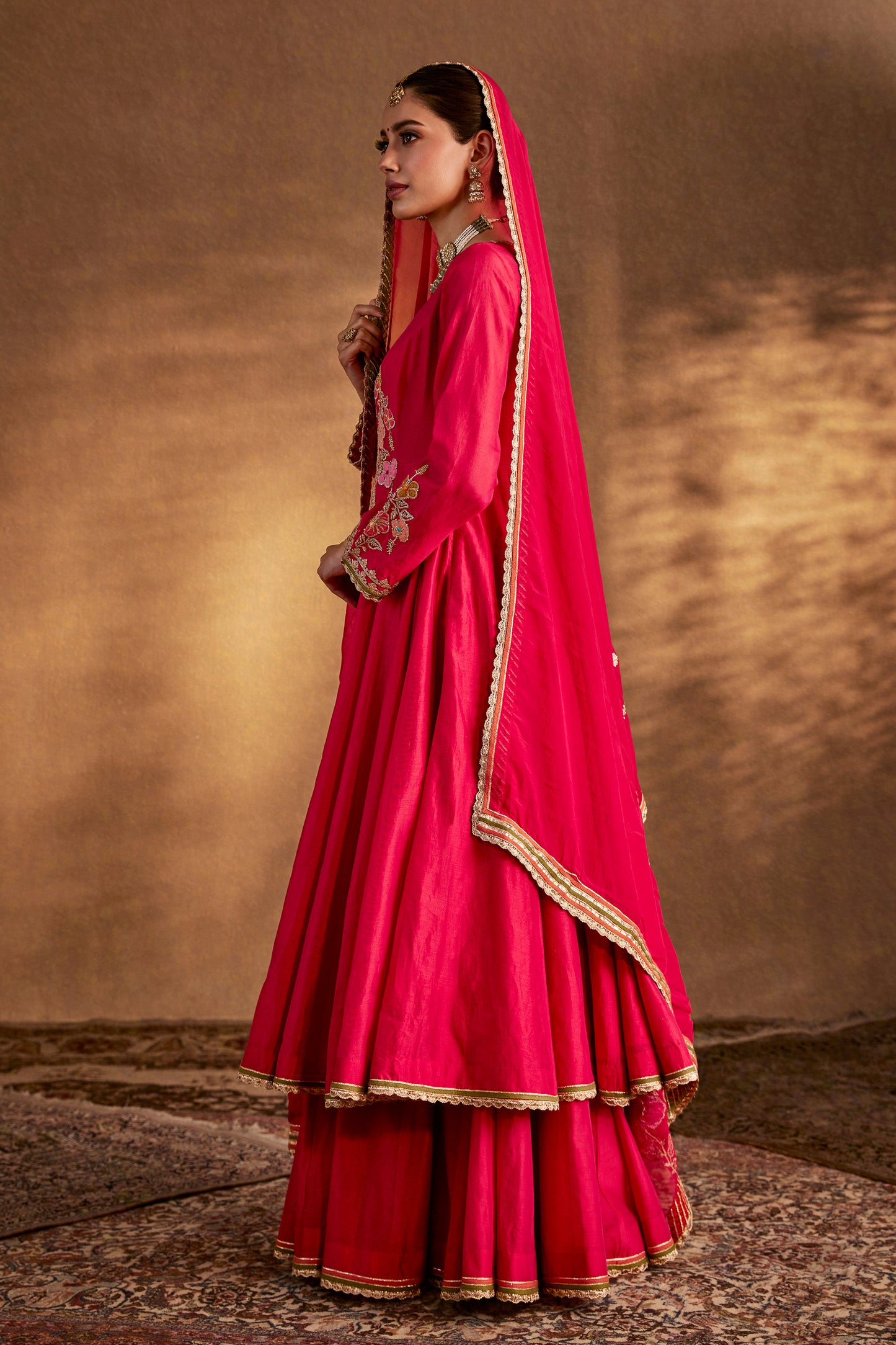 Rani Pink Bouquet Kalidar Set