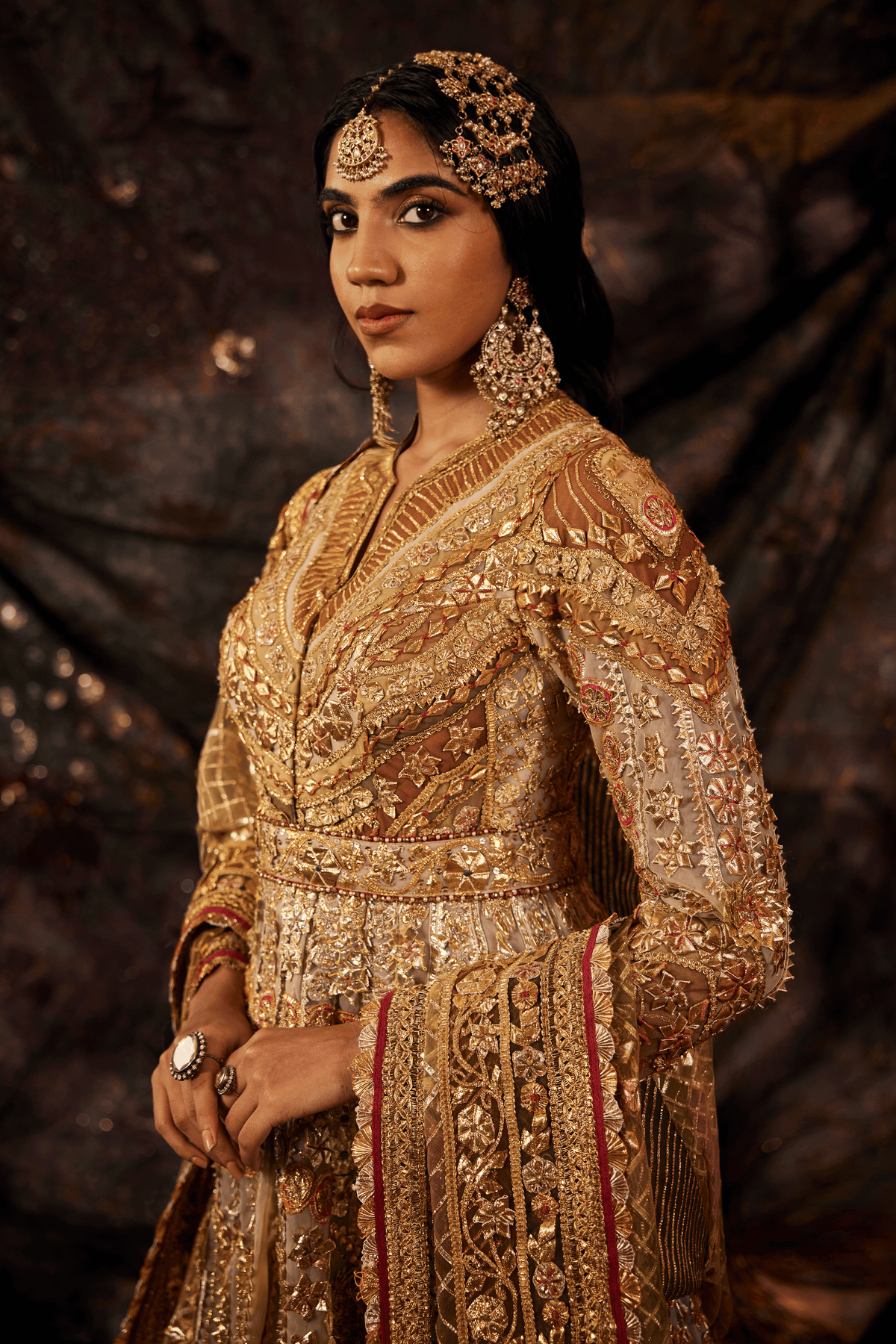 Silver & Gold Gota Embroidered Kalidar Set