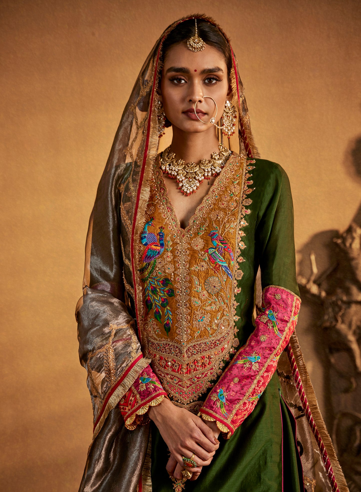 Deep Green Sharara Set