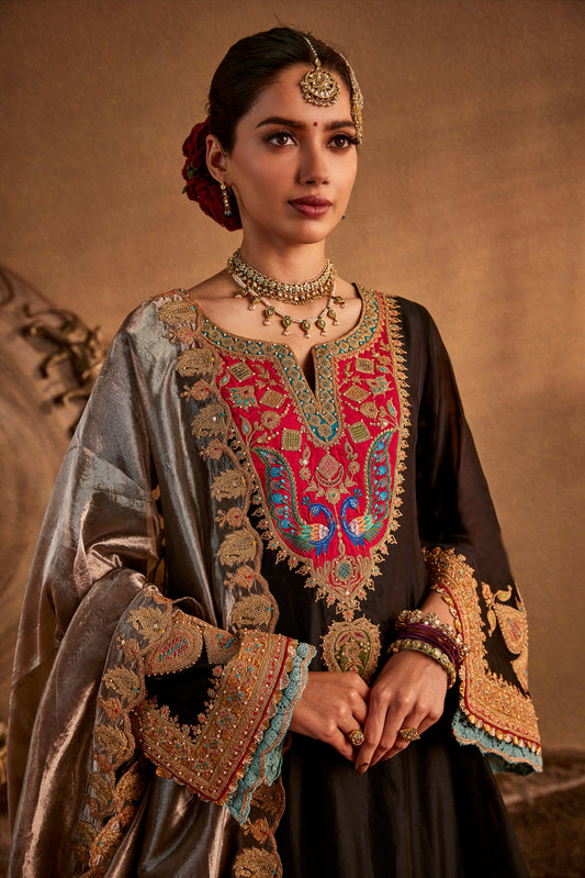 Burnt Brown Sharara Set