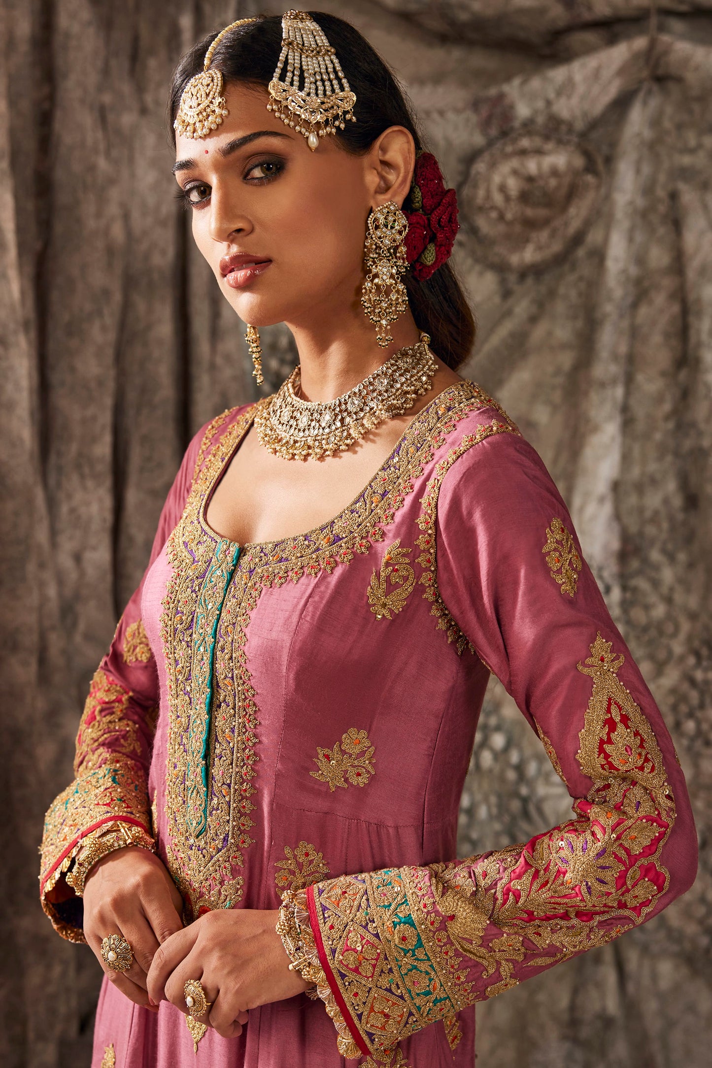Earthy Pink Embroidered Kurta Set