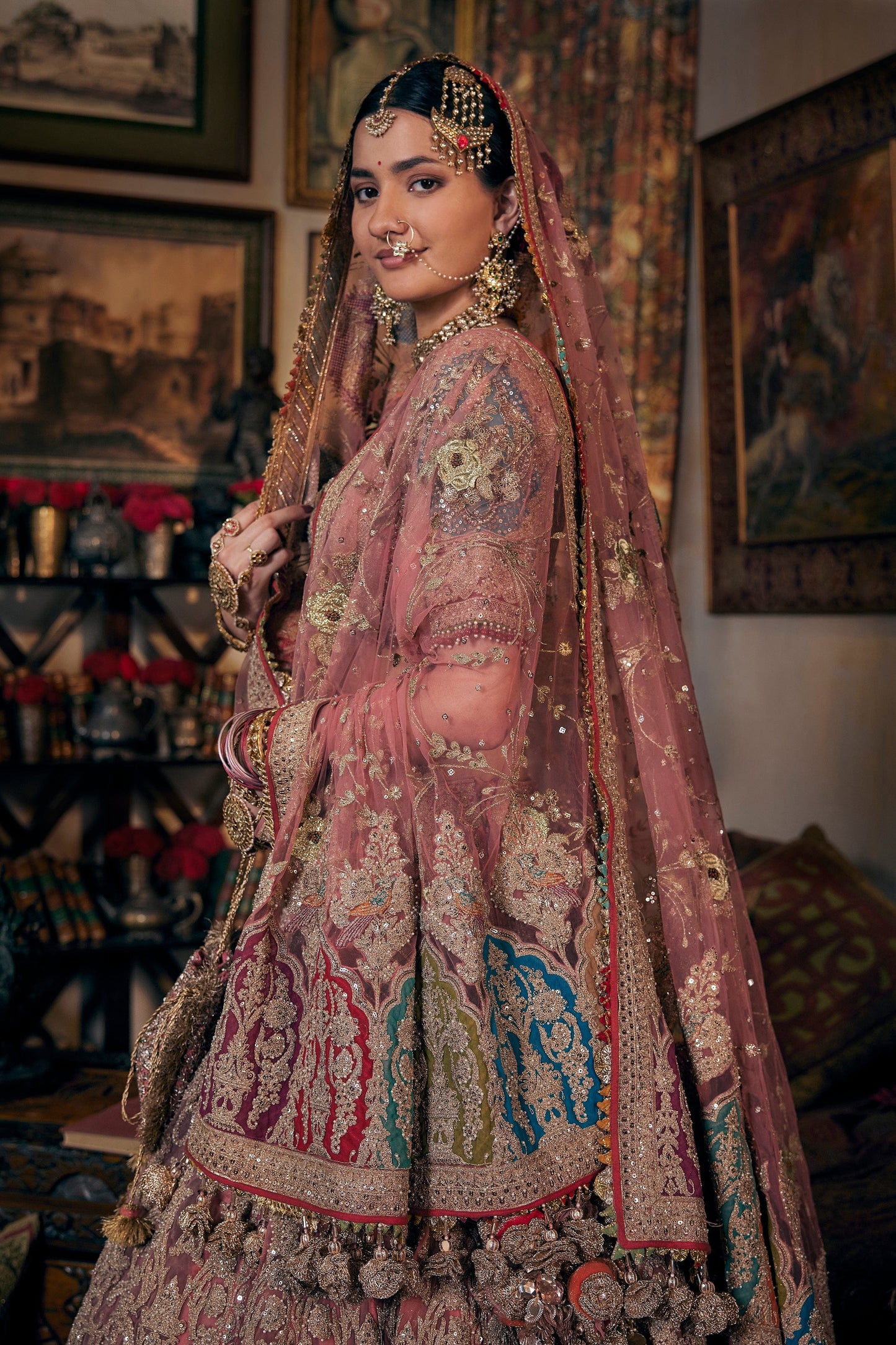 Coral Hued Lehenga