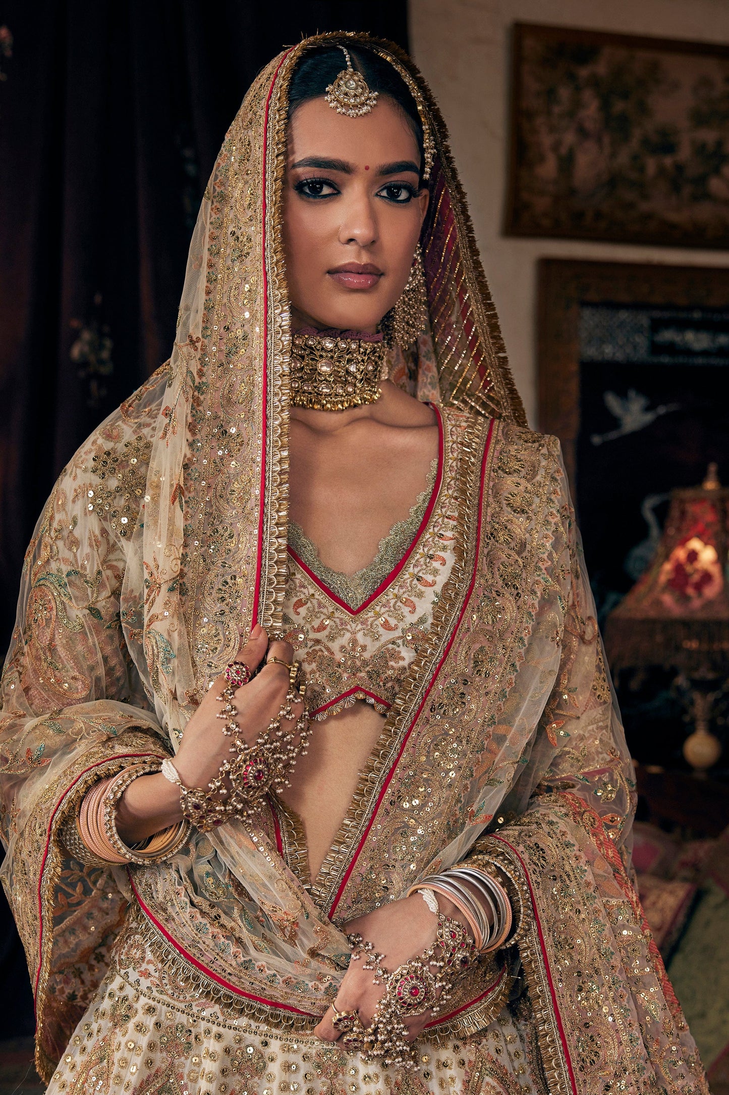 Pale Gilded Ivory Lehenga