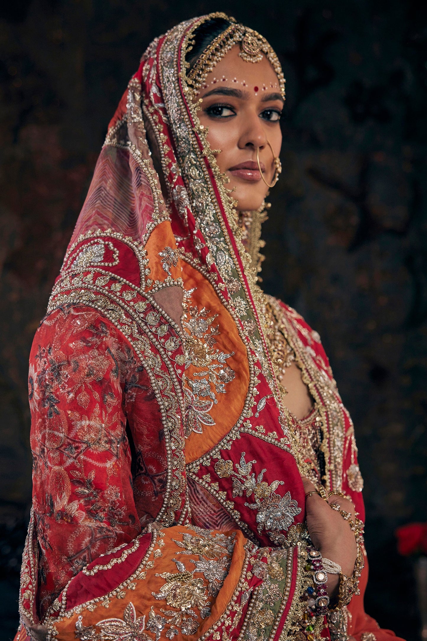 Deep Red Silk Lehenga
