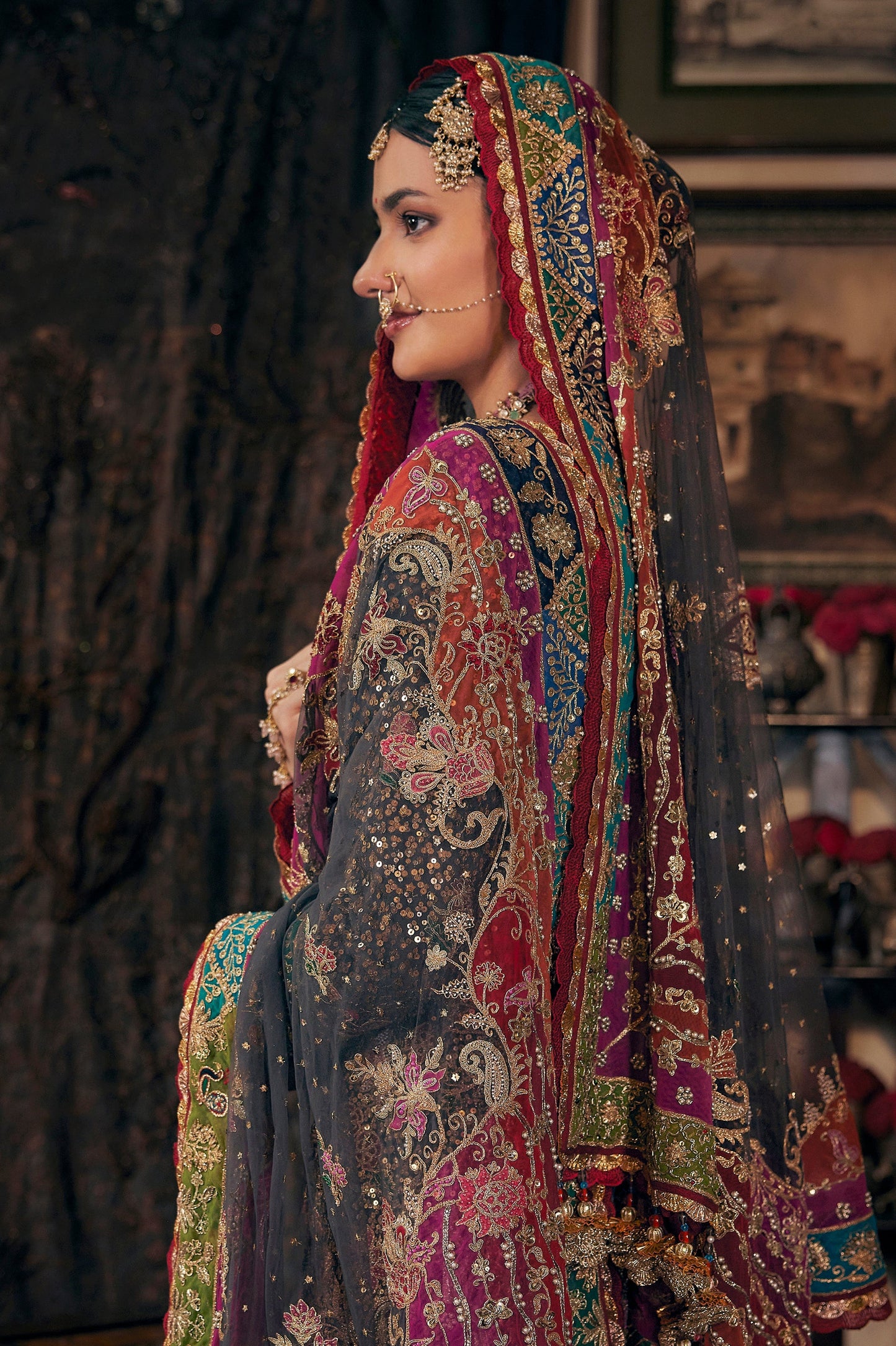 Charcoal Grey Kurti-Sharara Set