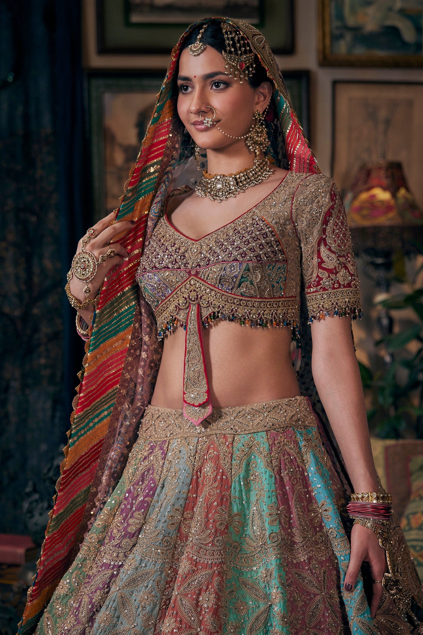 Ethereal Earthy Toned Multi-Hued Lehenga