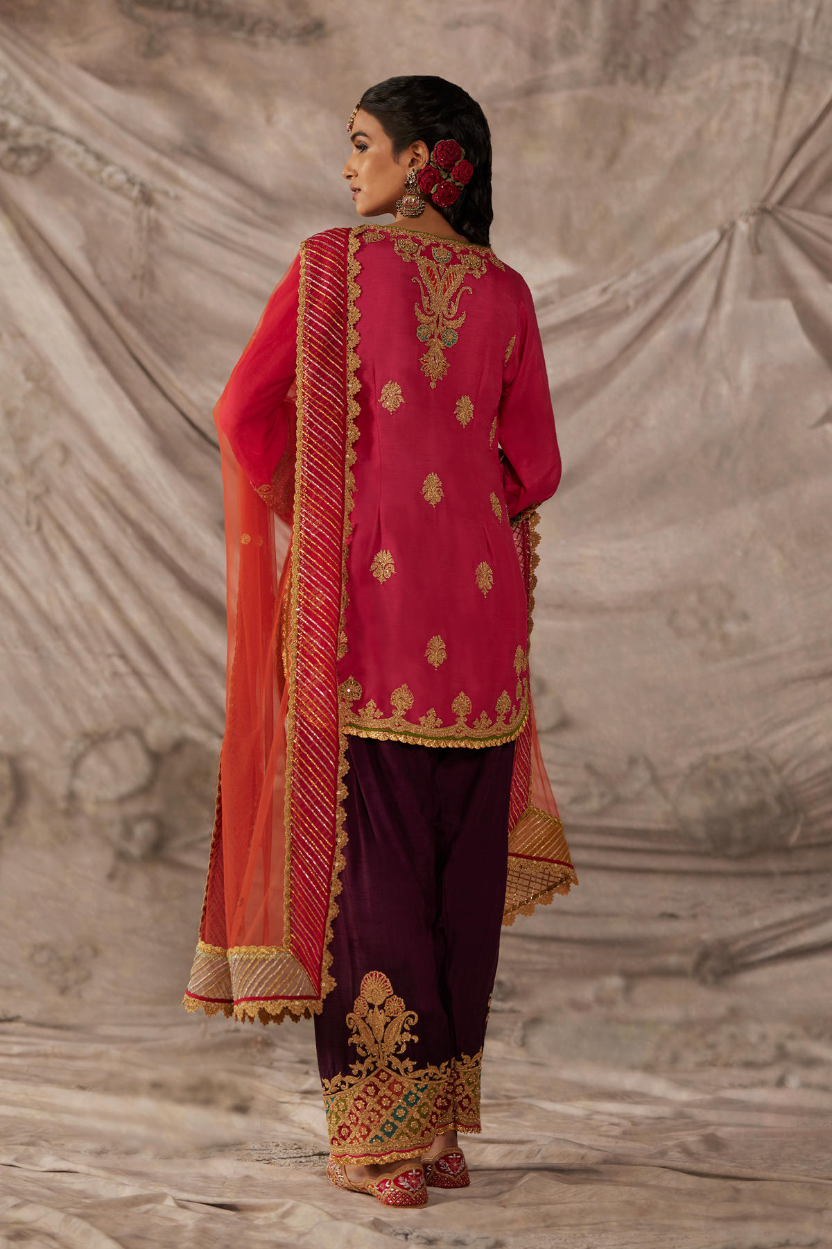 Rani pink kurta Set