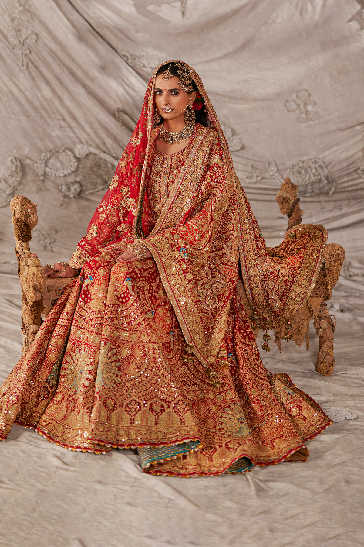 Garnet Red Kurta- Sharara Set