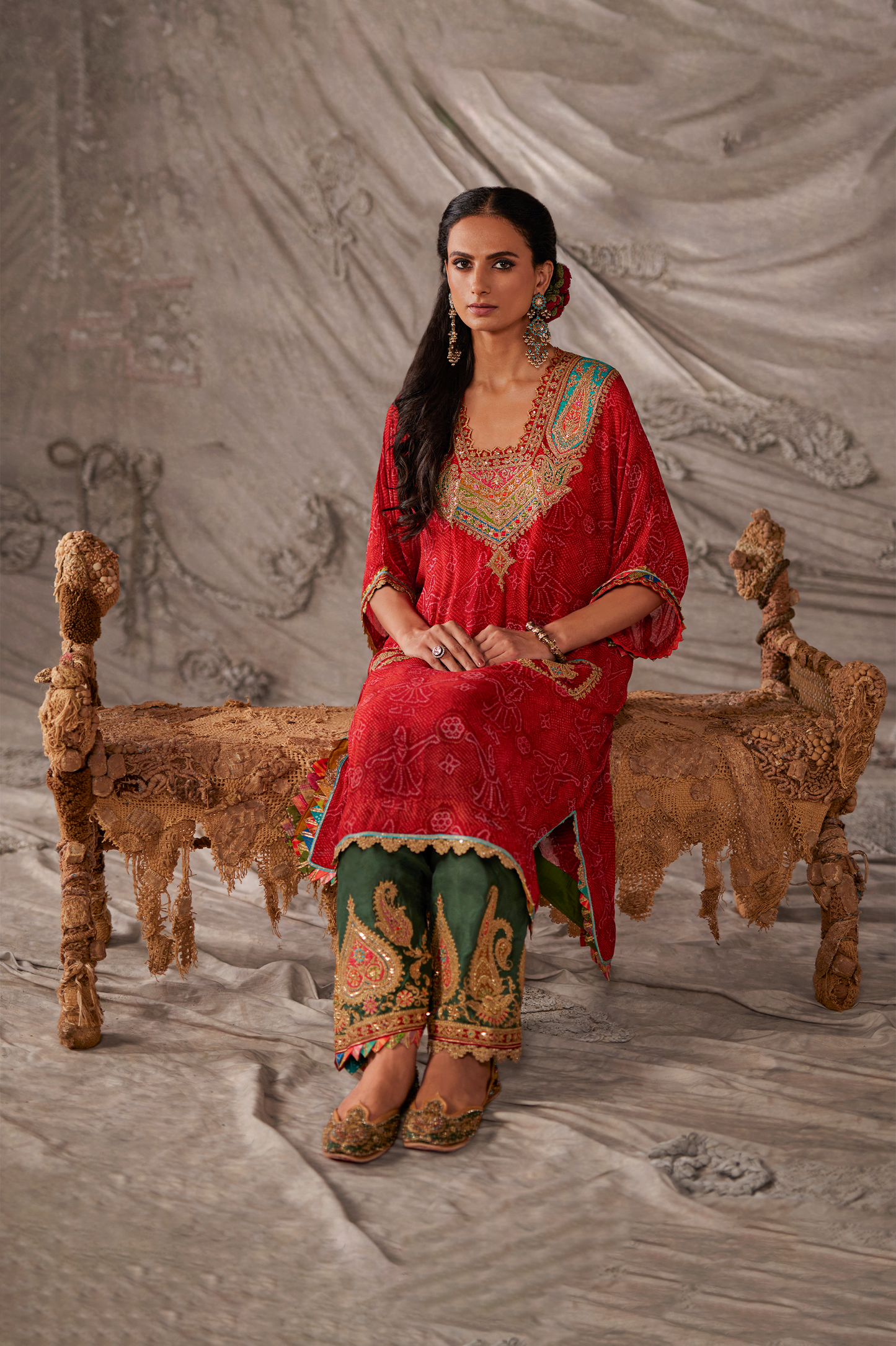 Earthy Red Kaftan Set