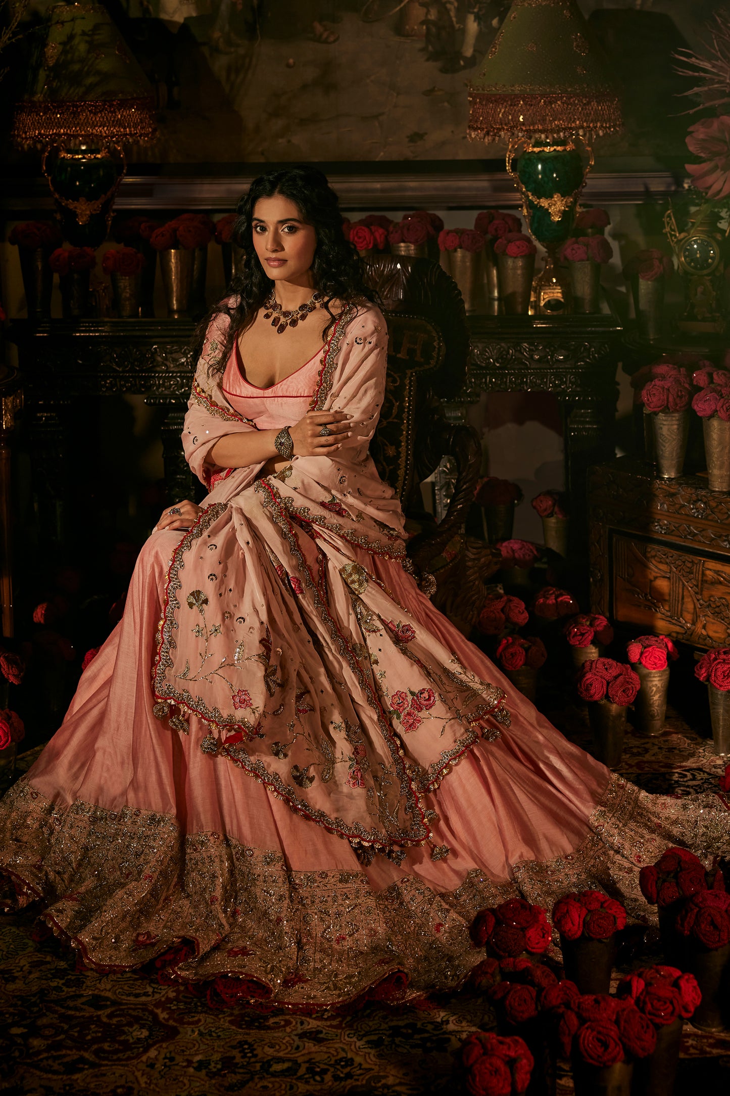 Soft Pink Silk Lehenga