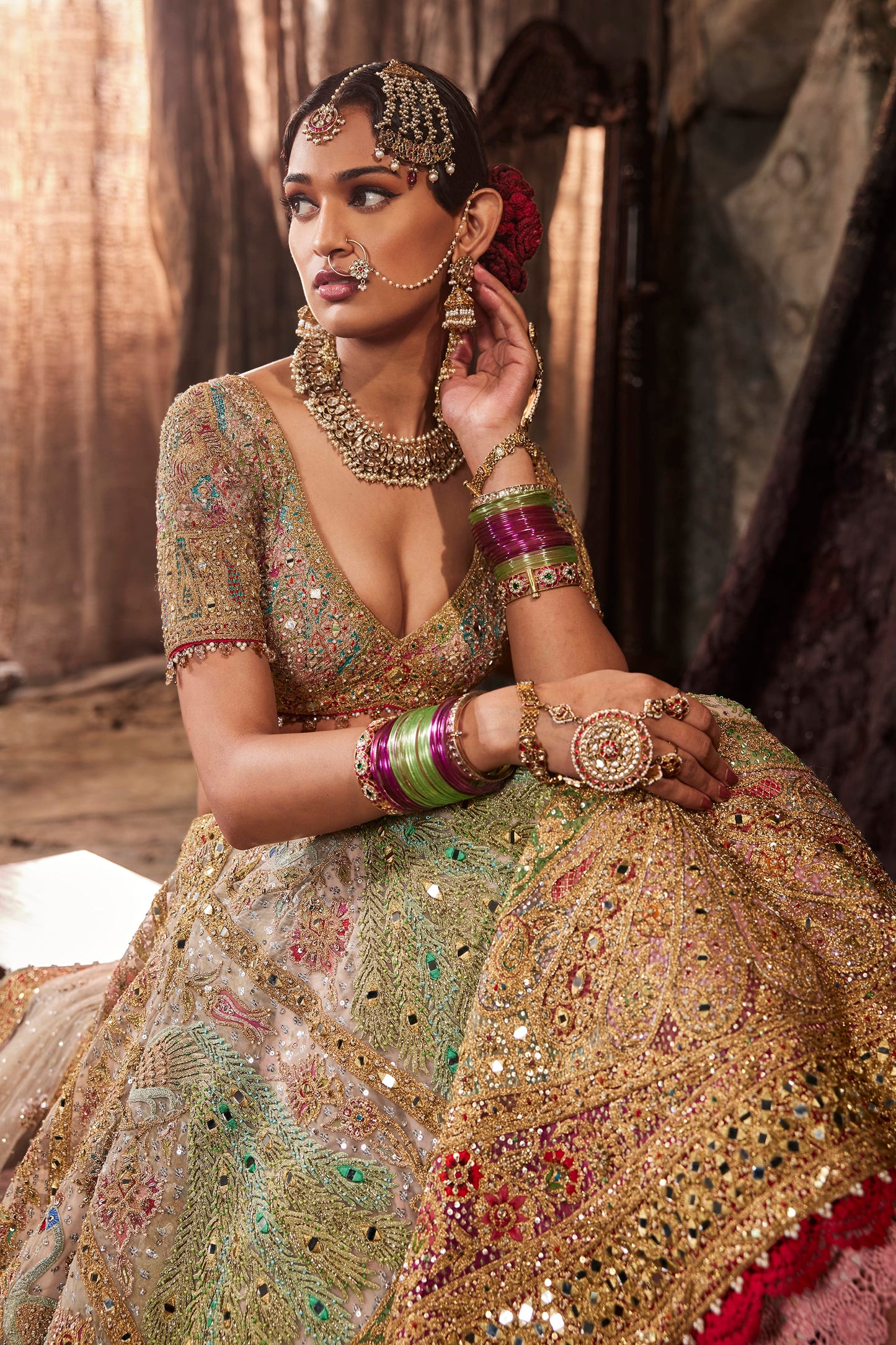 Birch Tulle Embroidered Lehenga