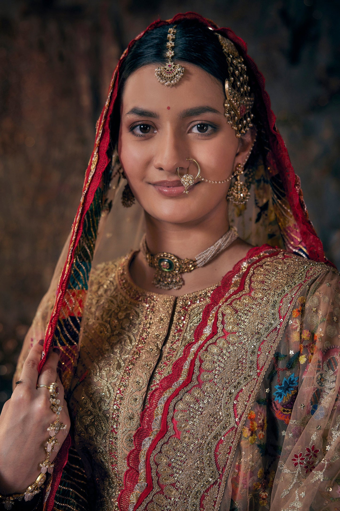 Beige Gold Kurti-Sharara Set