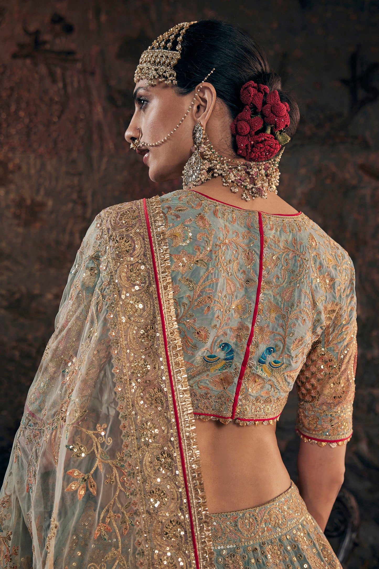 Pale Frosted Blue Lehenga