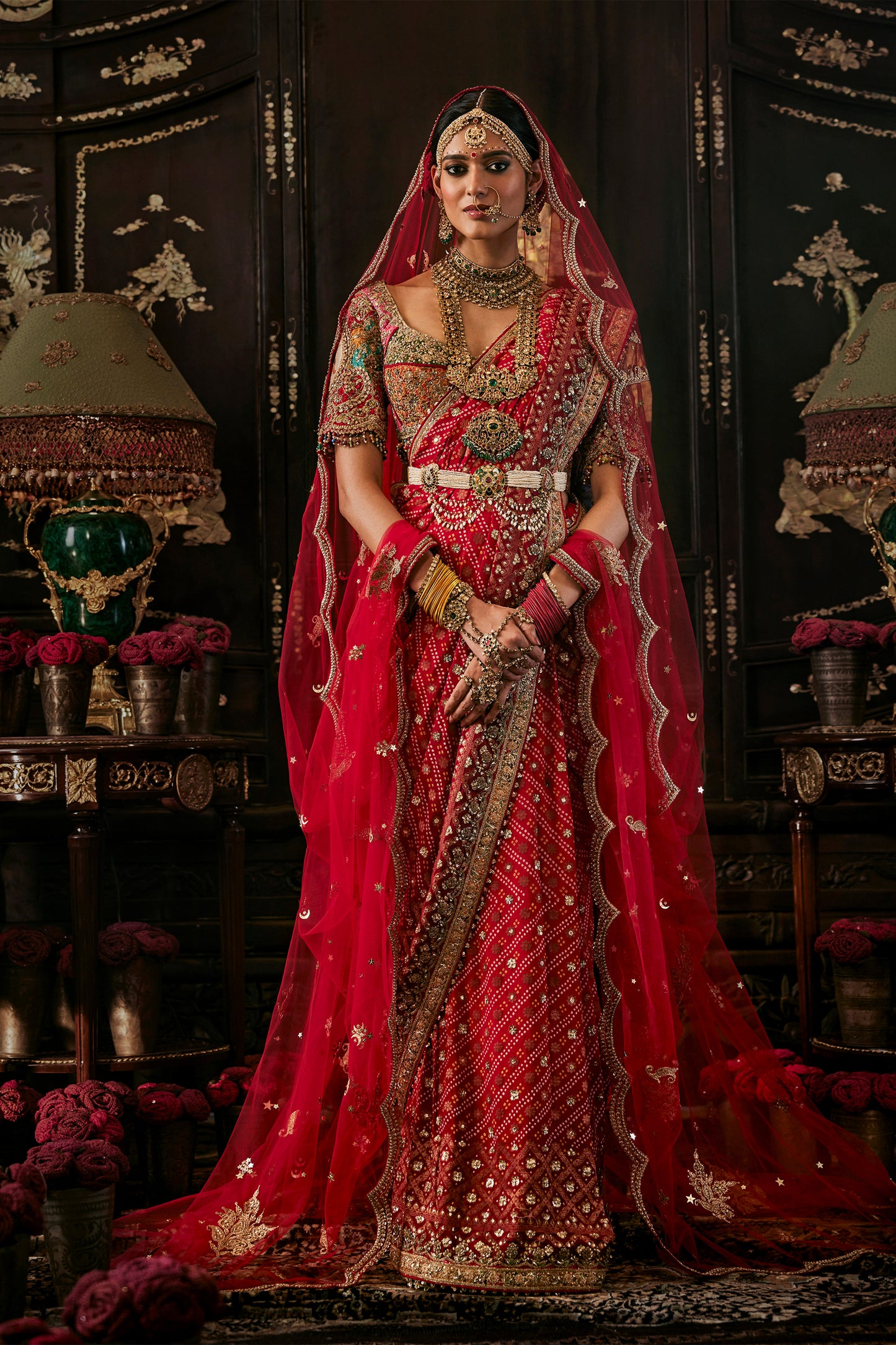 Gulaab Gharchola Saree