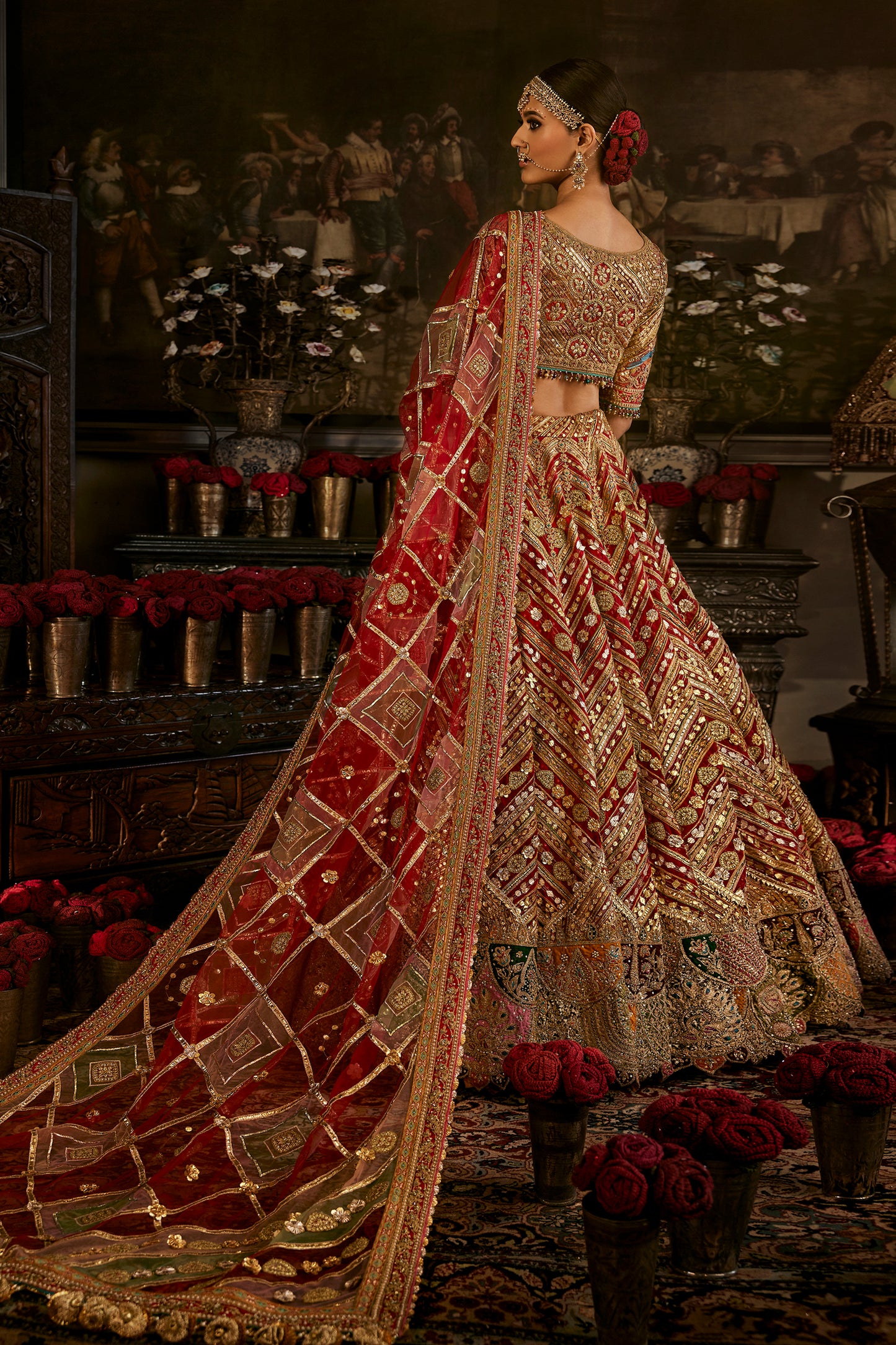 Deep Red Gota Lehenga