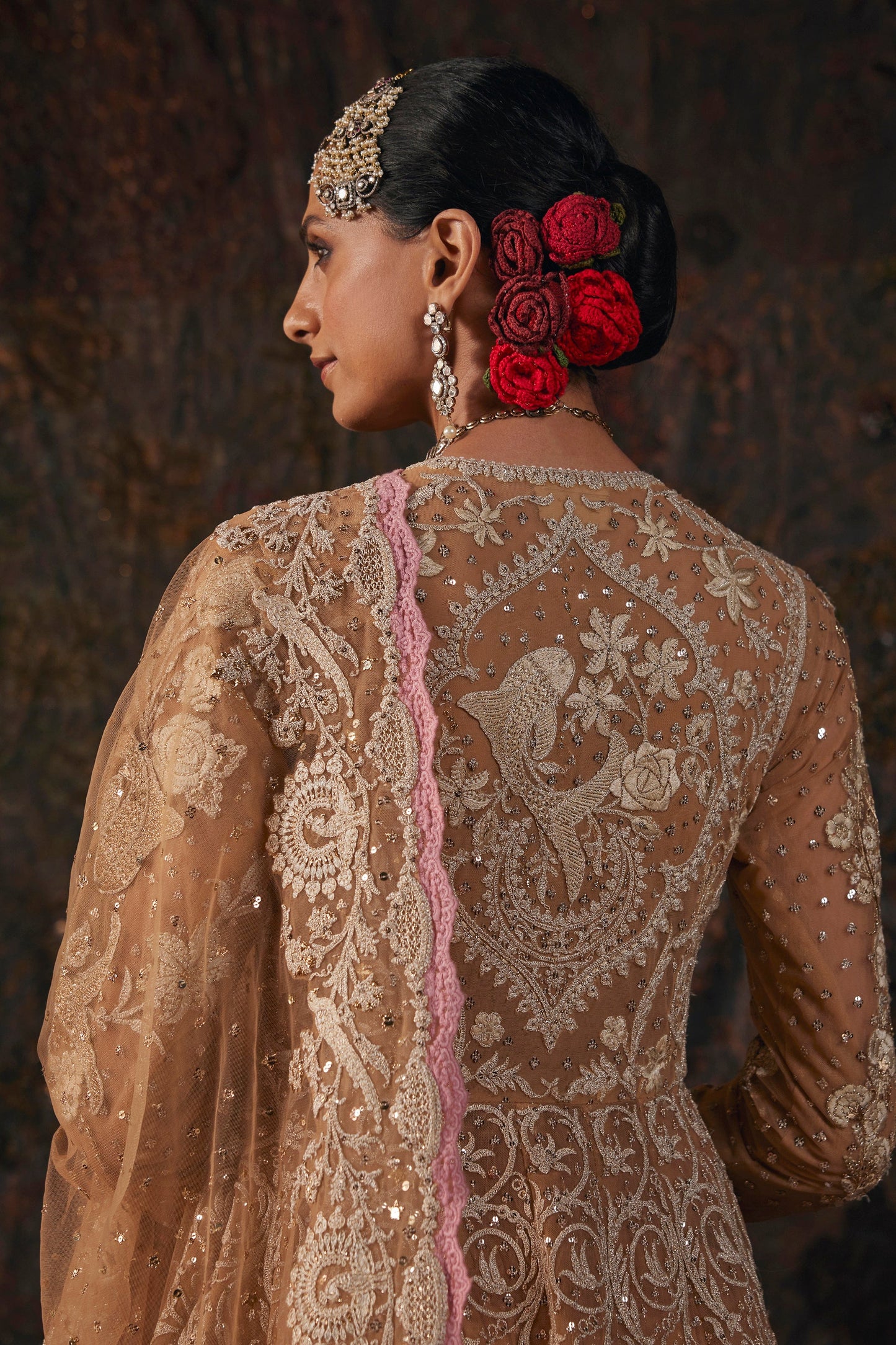 Earthy Beige Floral Kalidar Set