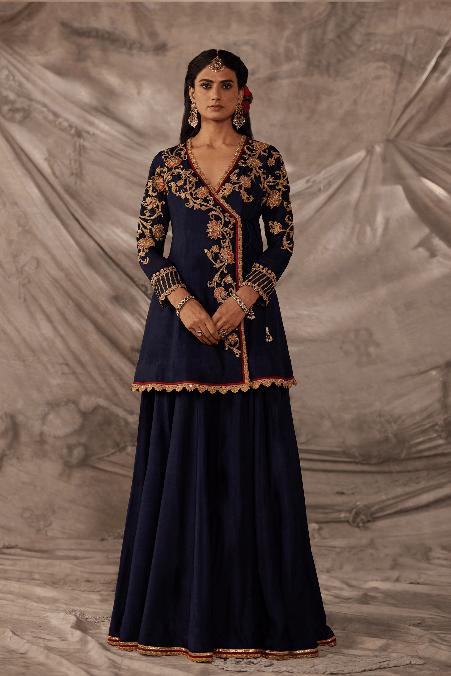 Midnight Blue Kurta - Sharara Set