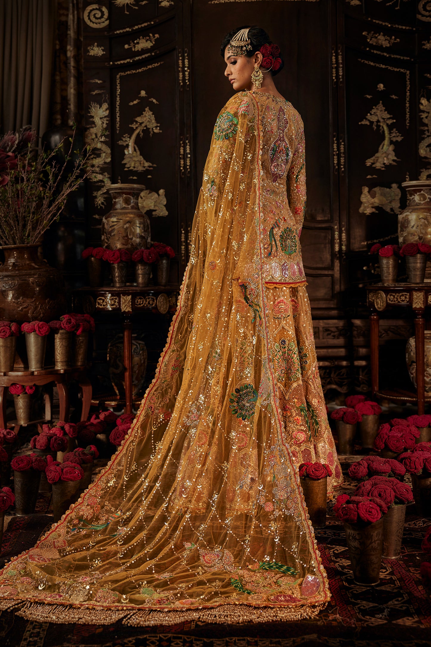 Mustard Gold Kurti Sharara