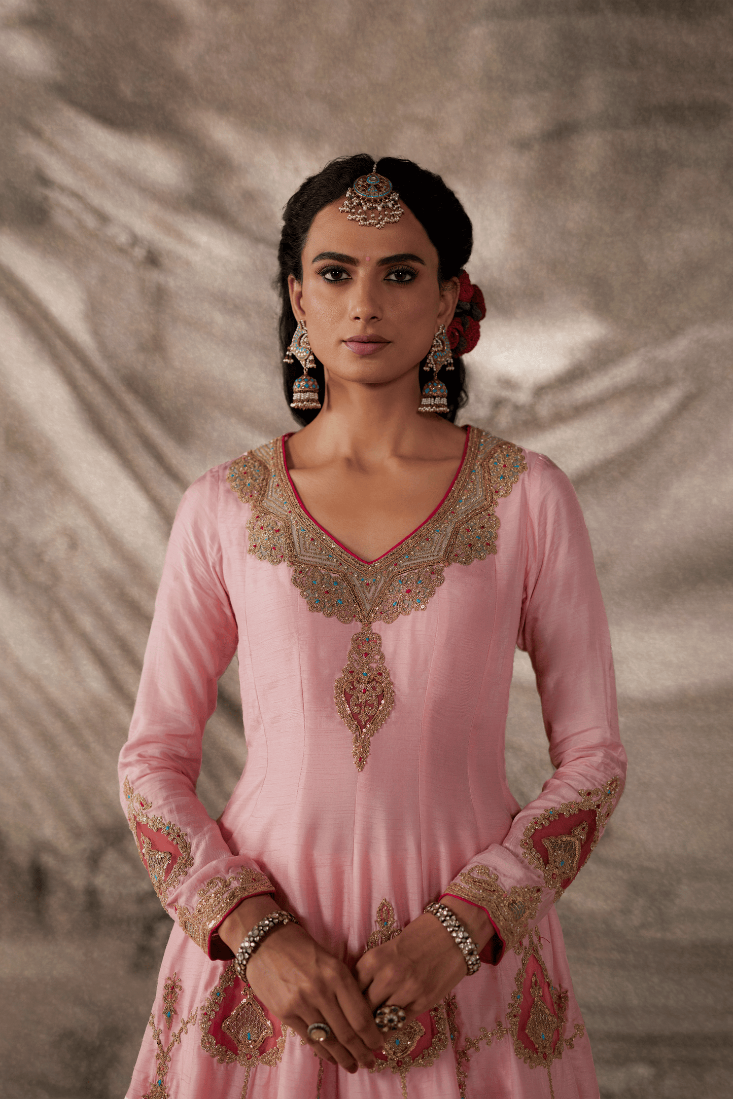 Pale Pink Kalidar- Sharara Set