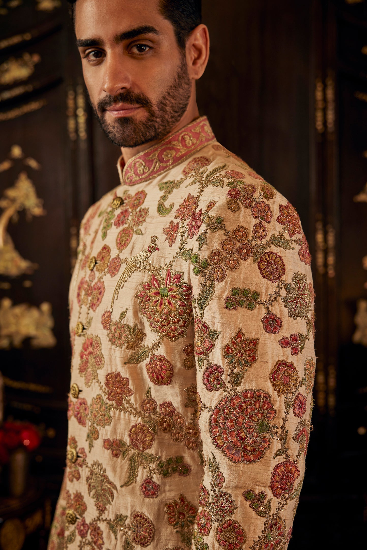 Pale Blush Effloroscent Sherwani
