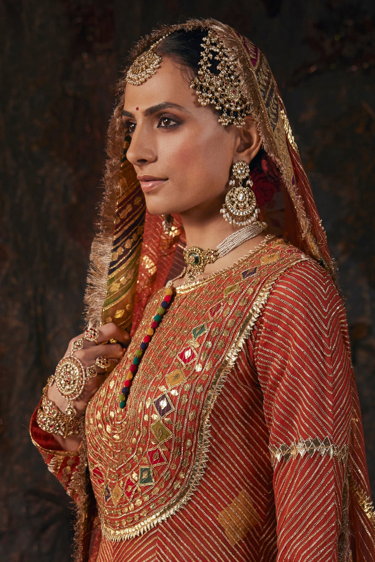 Frosted Rust Kurti-Sharara Set