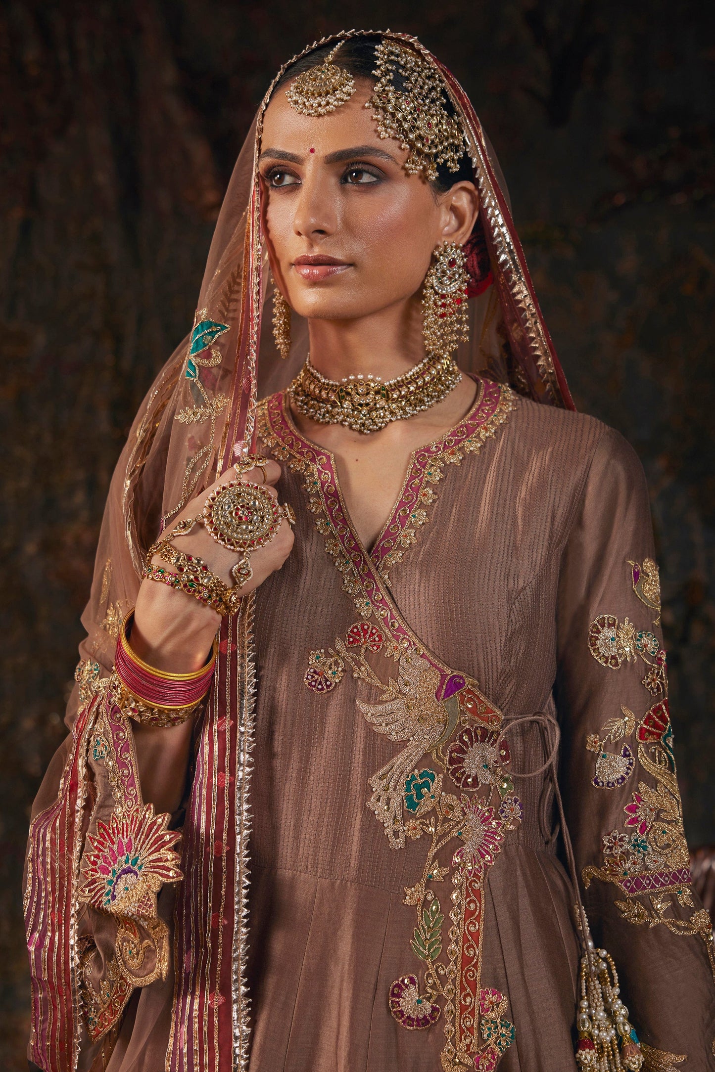 Cinnamon Kalidar-Sharara Set