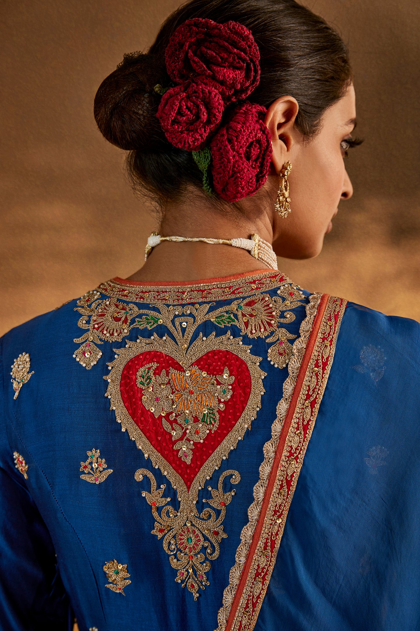 Lapis Blue Silk Sharara Set
