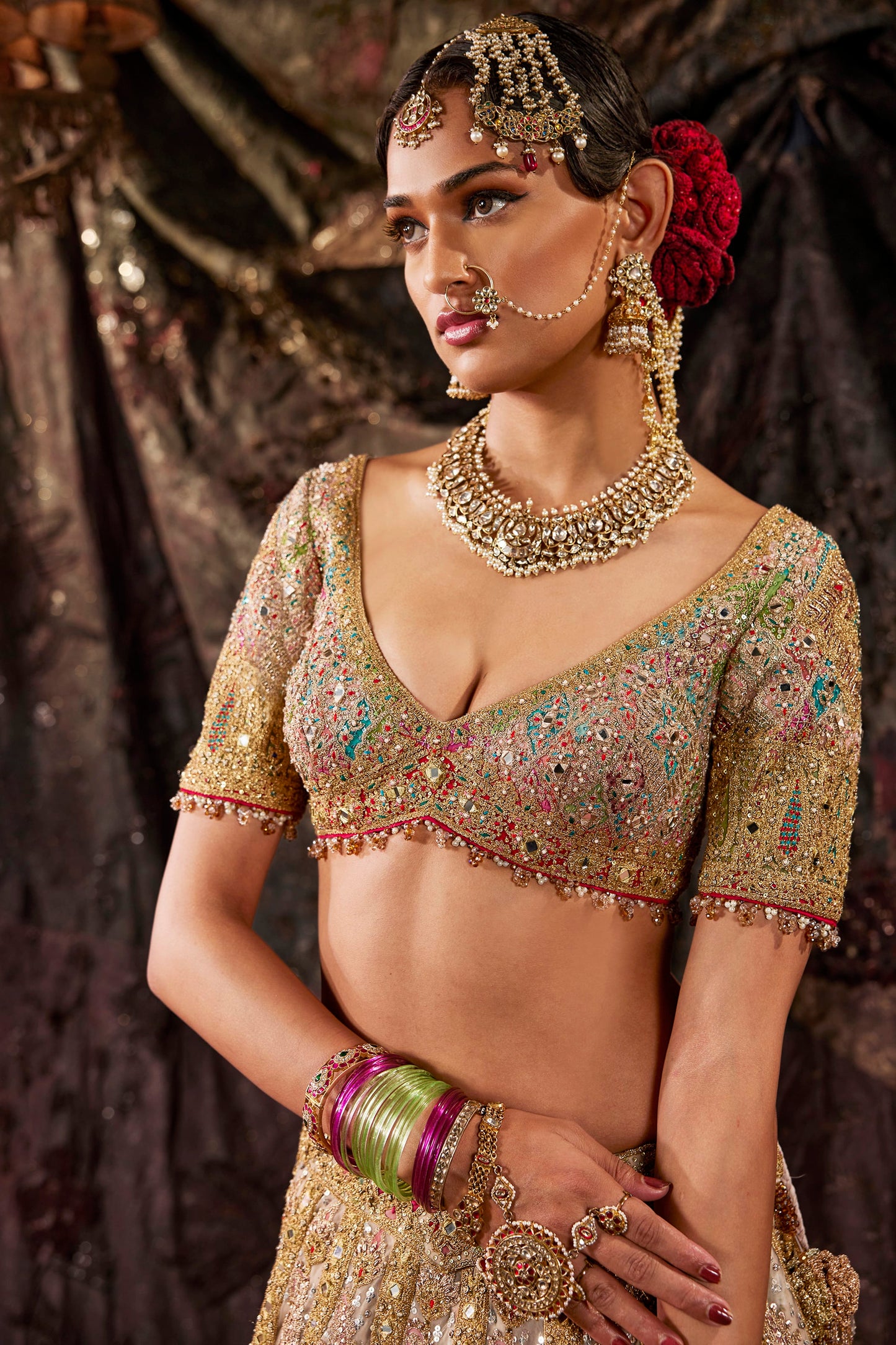 Birch Tulle Embroidered Lehenga
