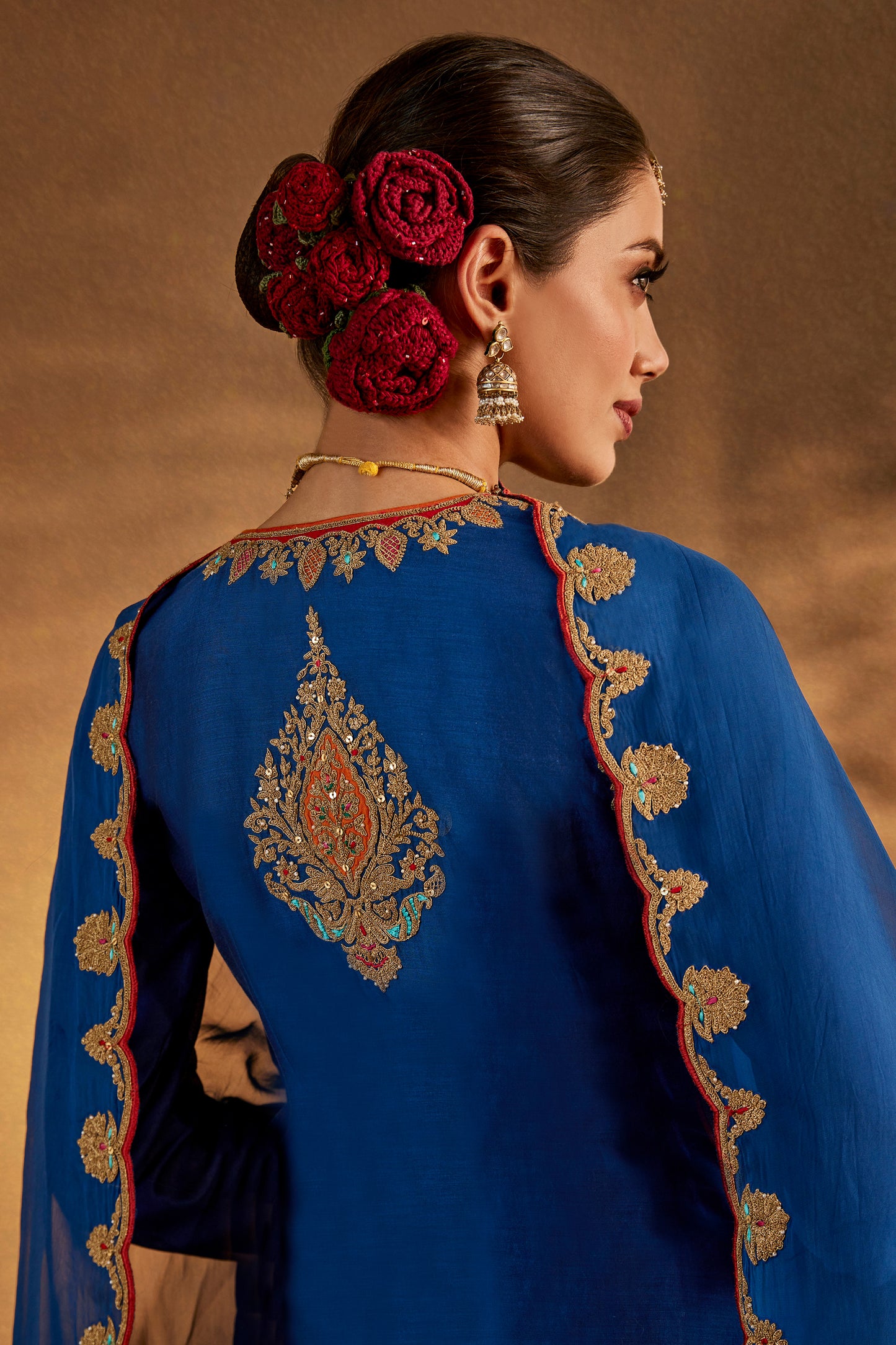 Lapis Blue Silk Sharara Set