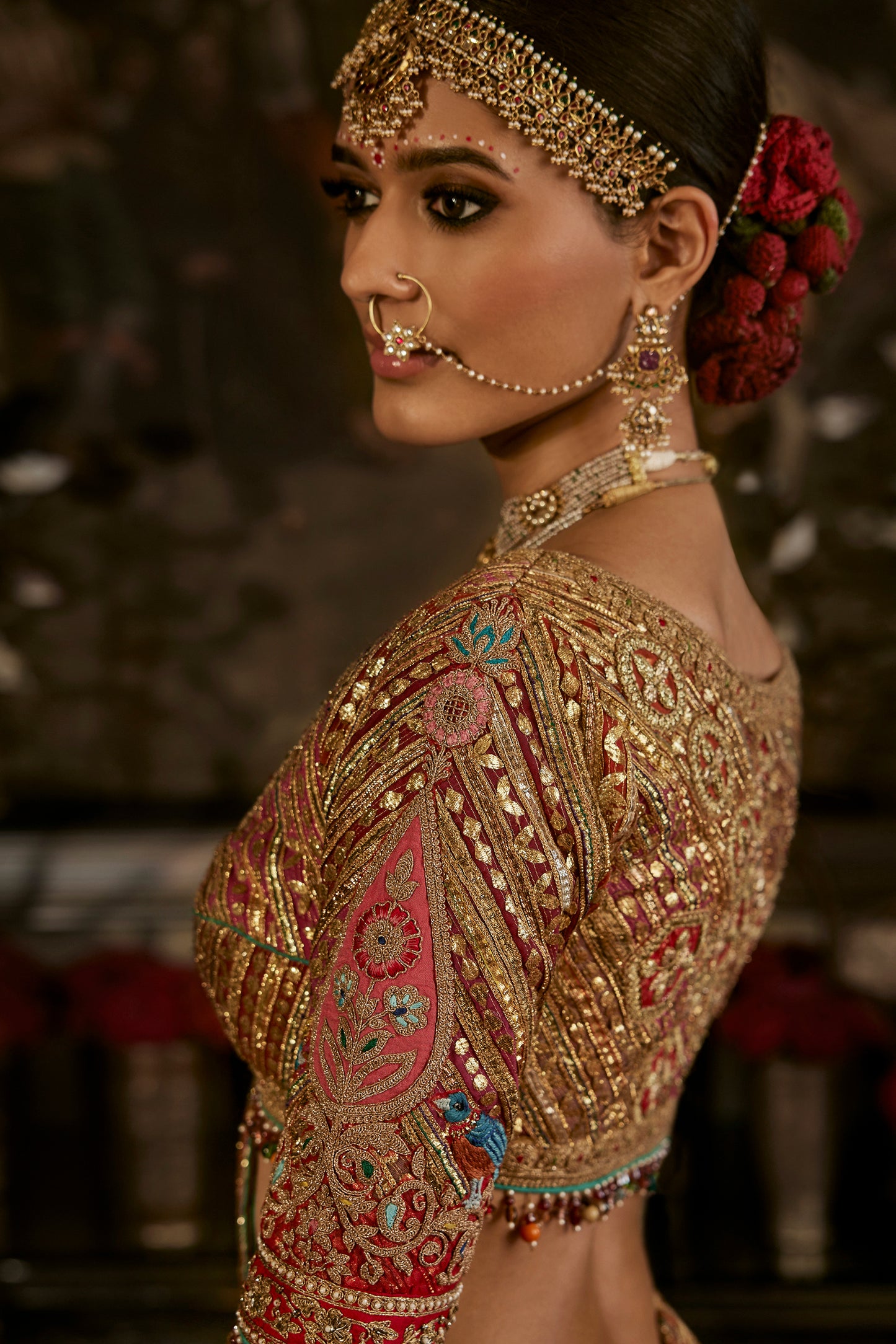 Deep Red Gota Lehenga