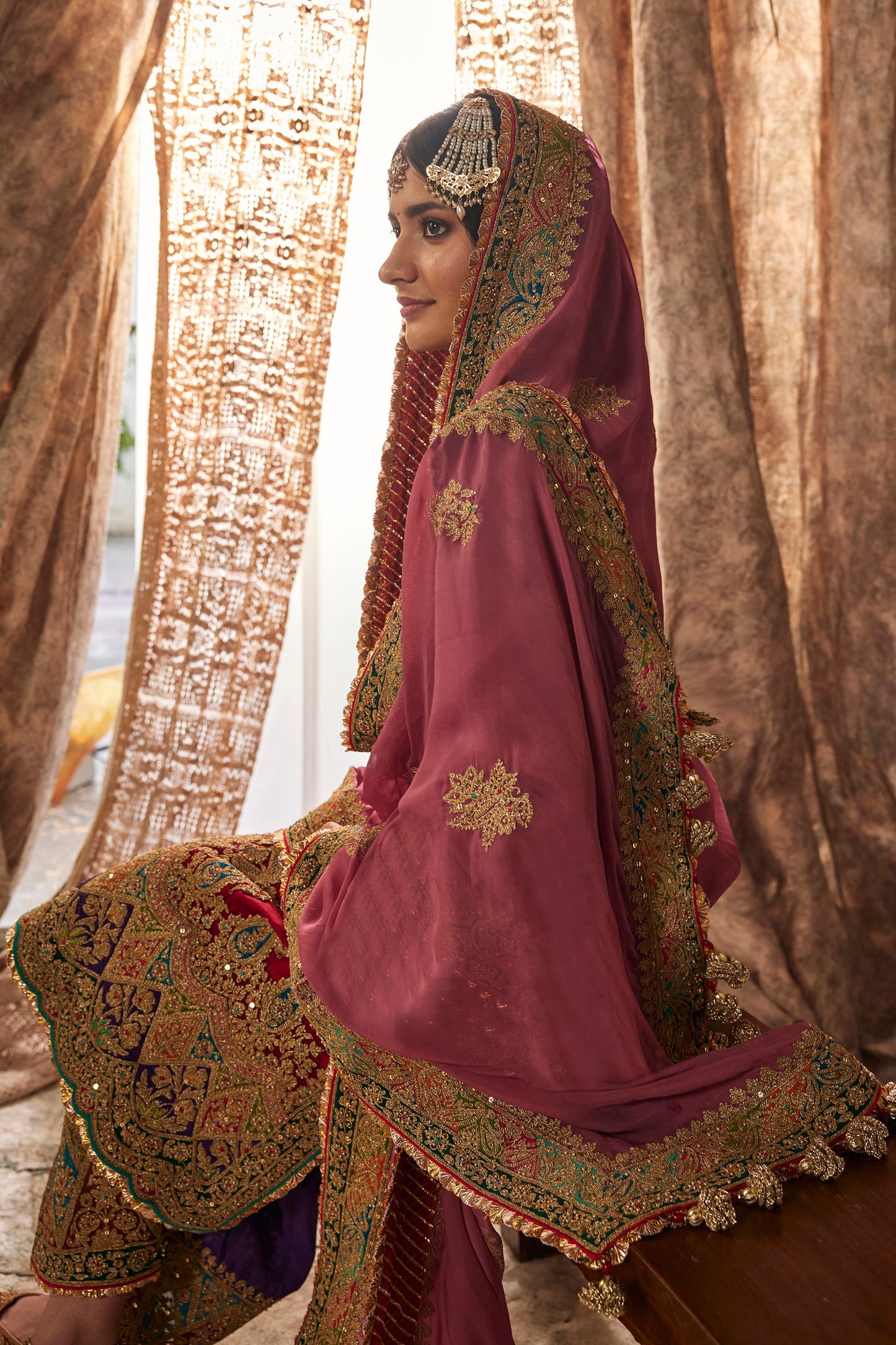 Earthy Red Embroidered Kurta Set