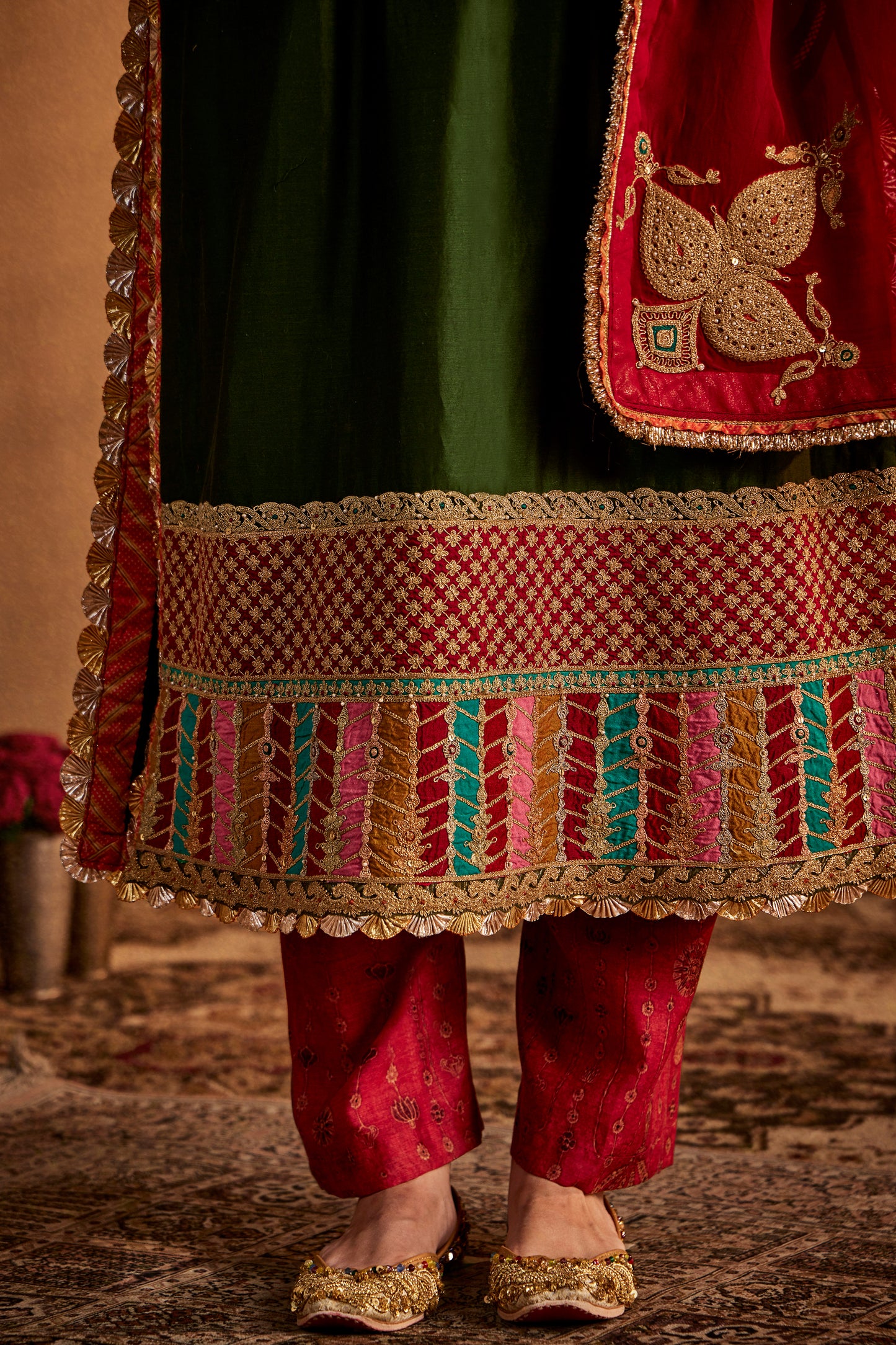 Dark Green Abha Kurta Set