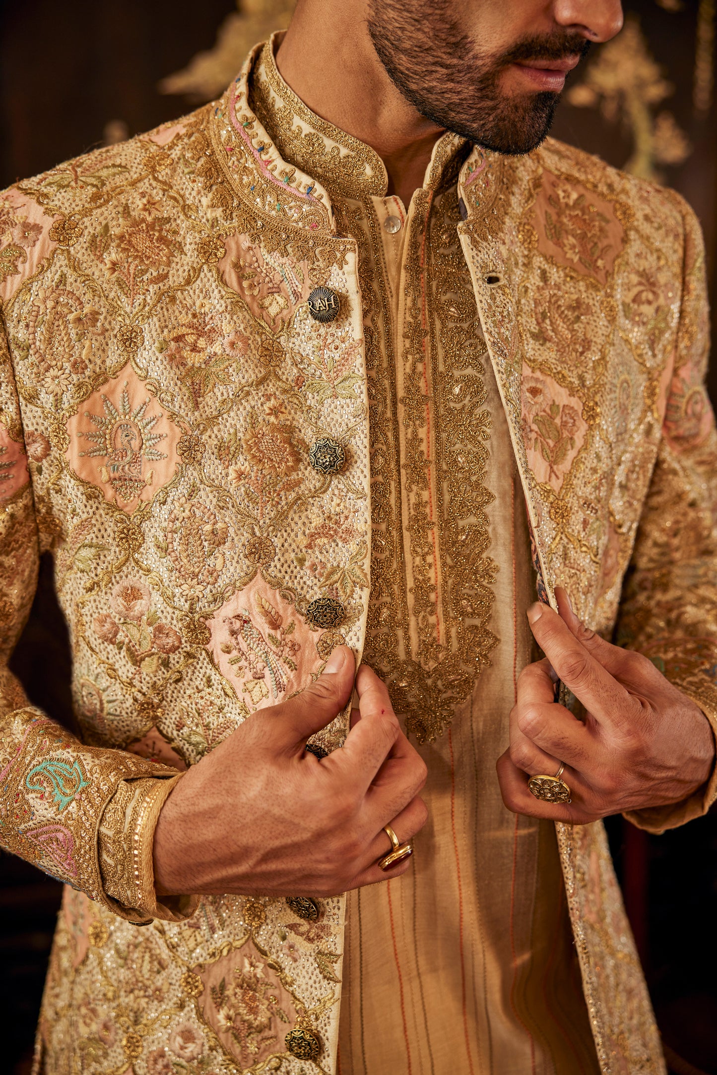 Ivory Mughalesque Sherwani