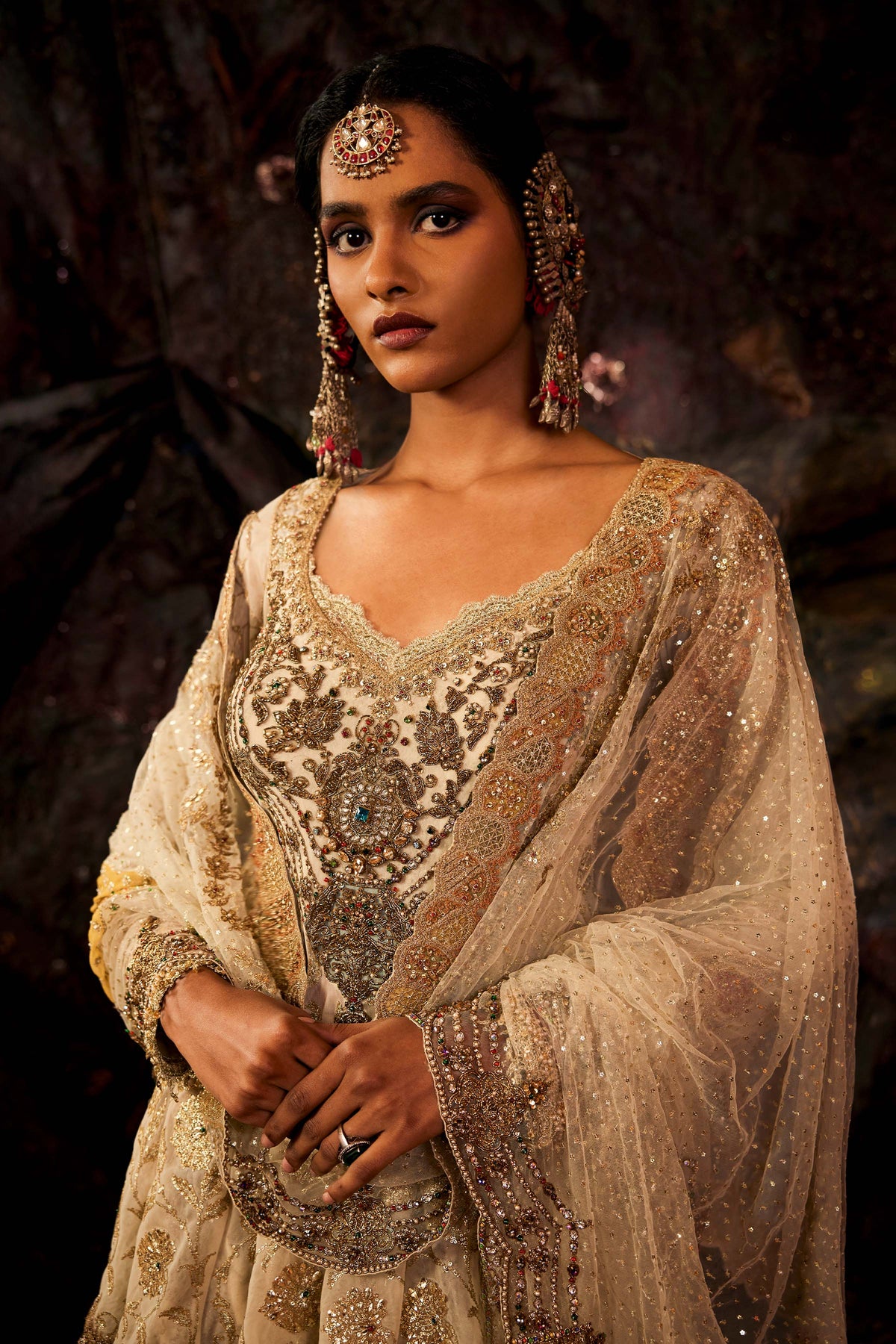 Ivory Tulle Kalidar Kurta Set