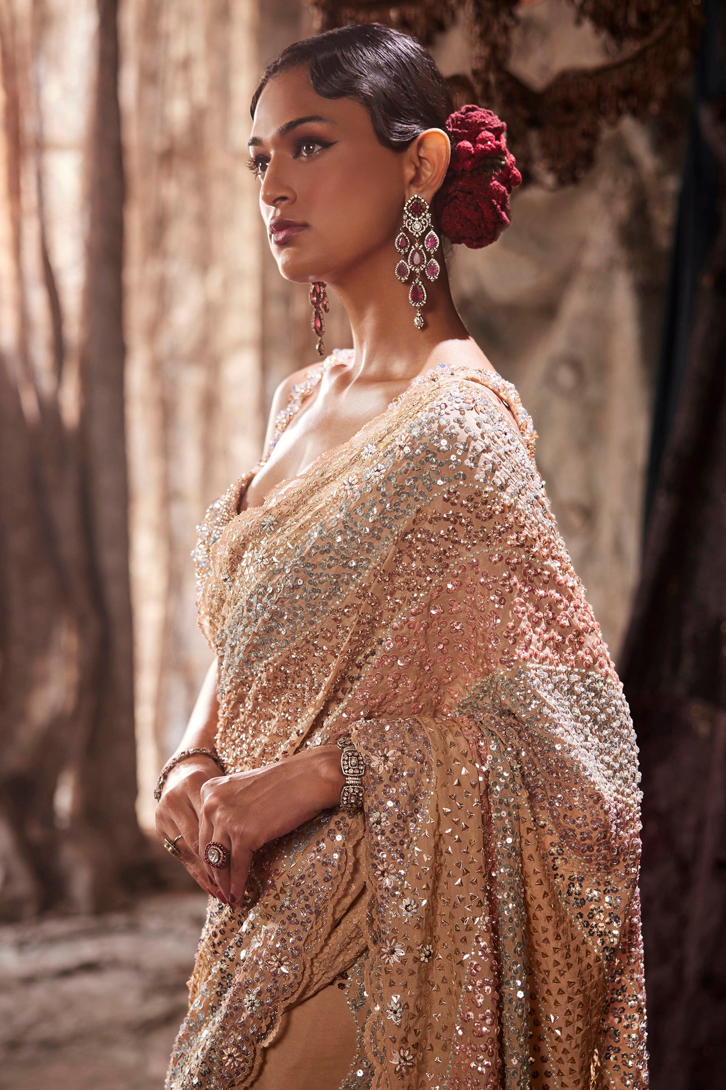 Sequined Art Deco Saree