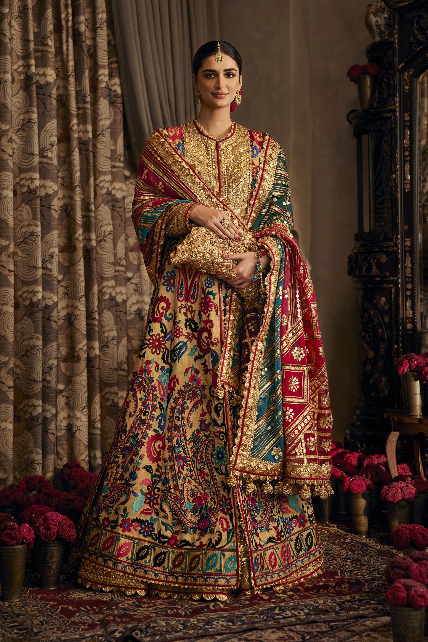 Earthy Gold Suzani Kalidar