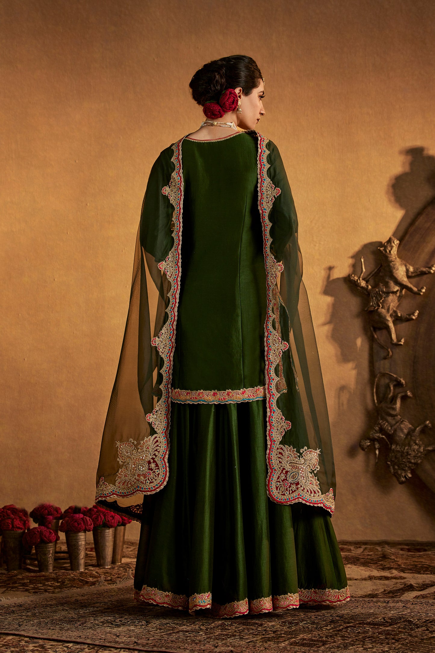Pine Green Sharara Set