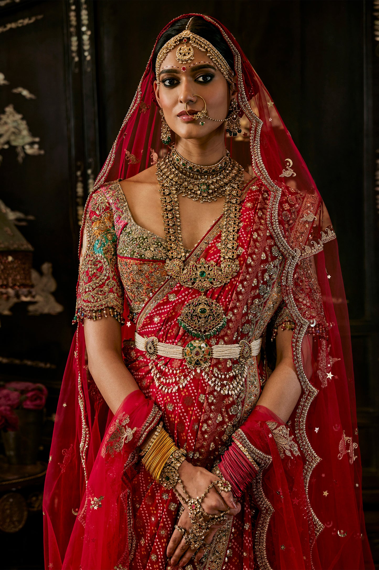 Gulaab Gharchola Saree