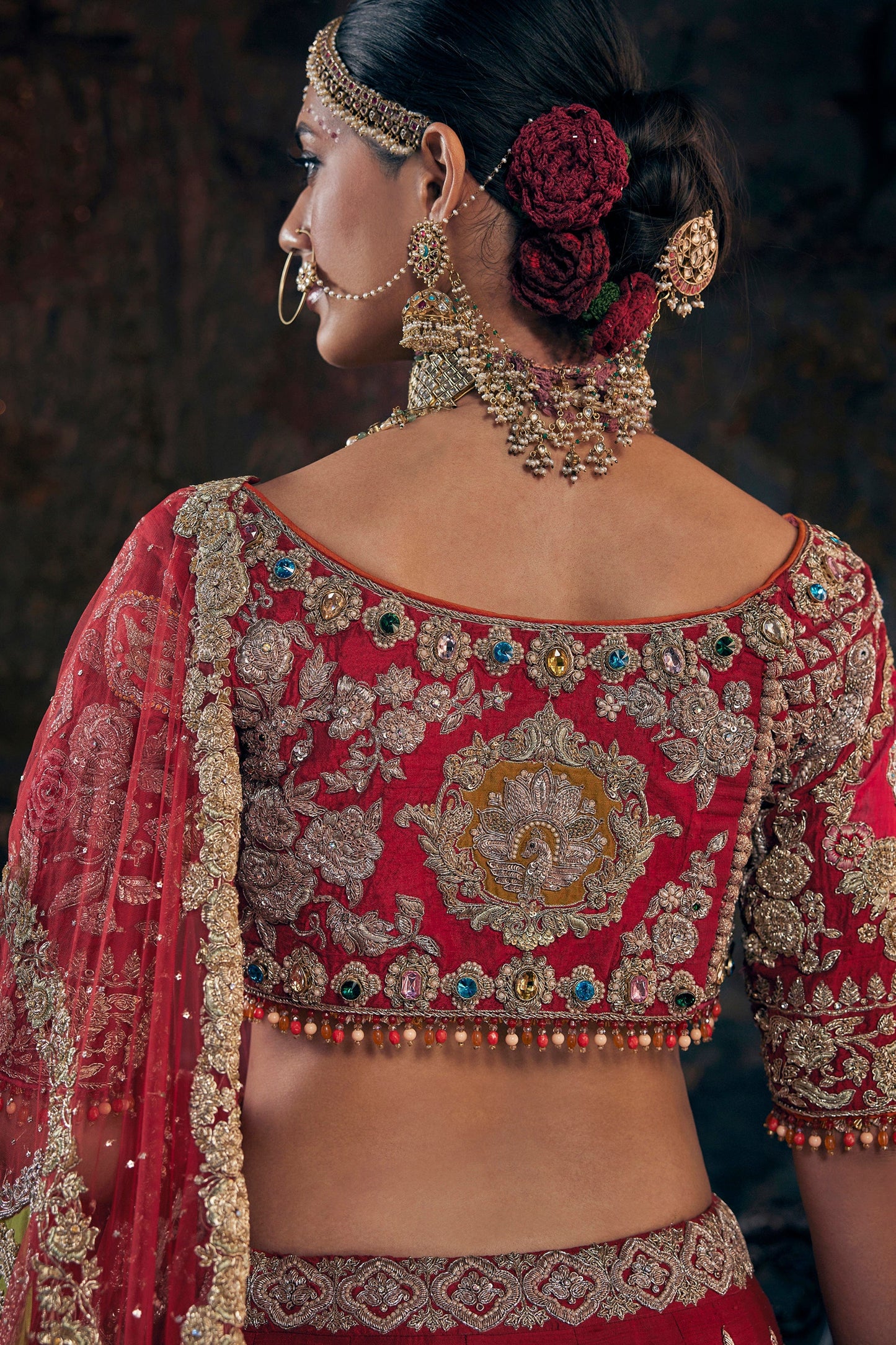 Earthy Red Silk Lehenga