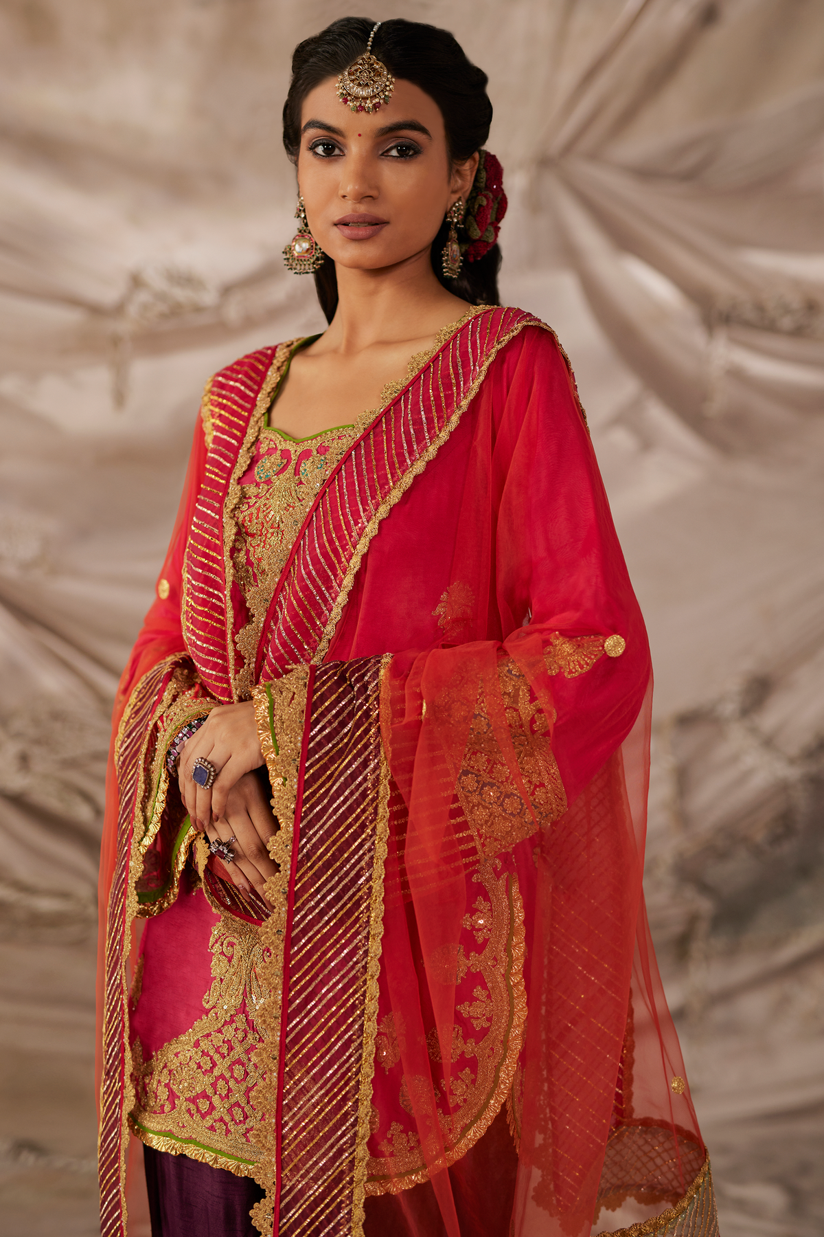 Rani pink kurta Set