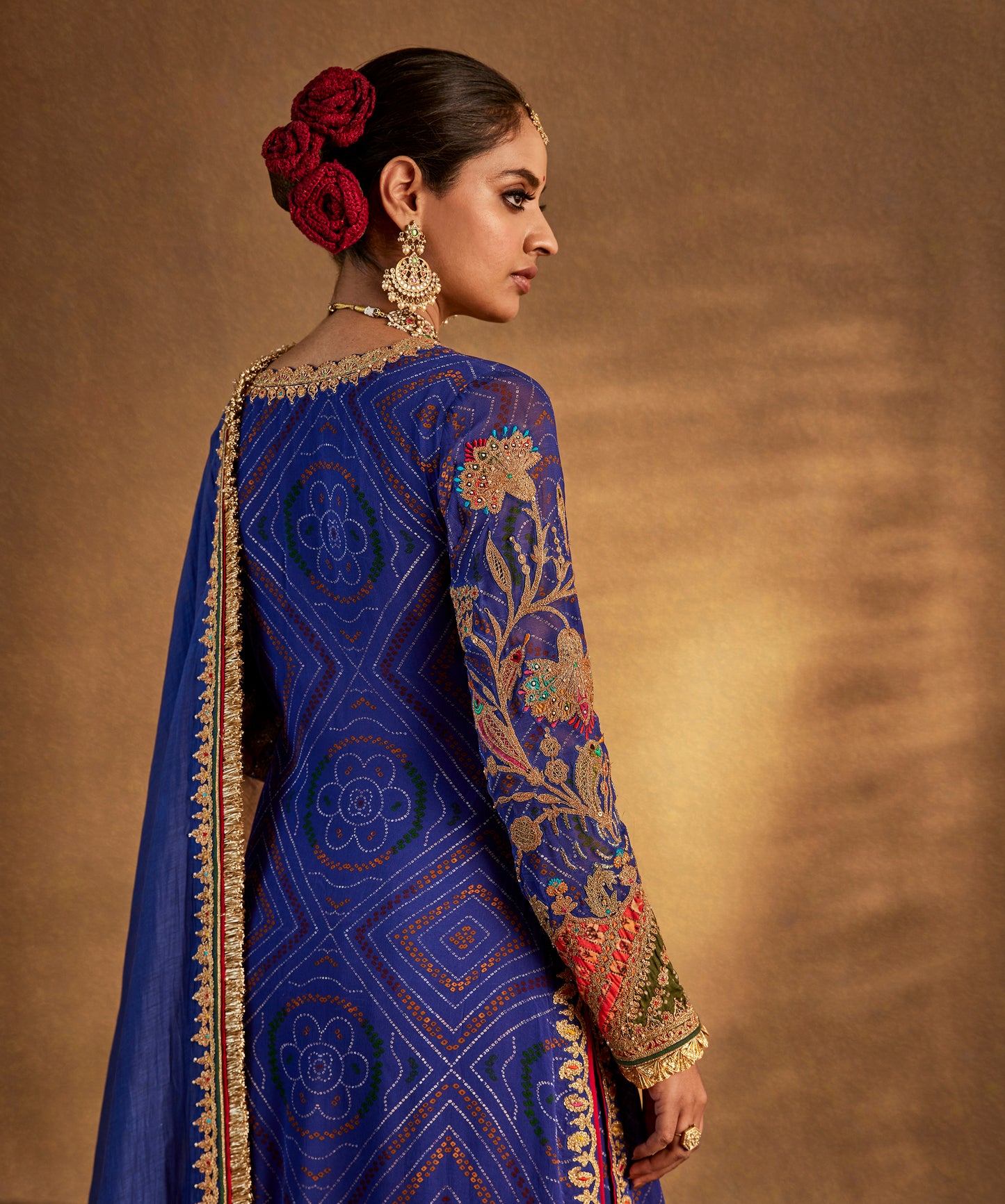Deep Blue Printed Sharara Set